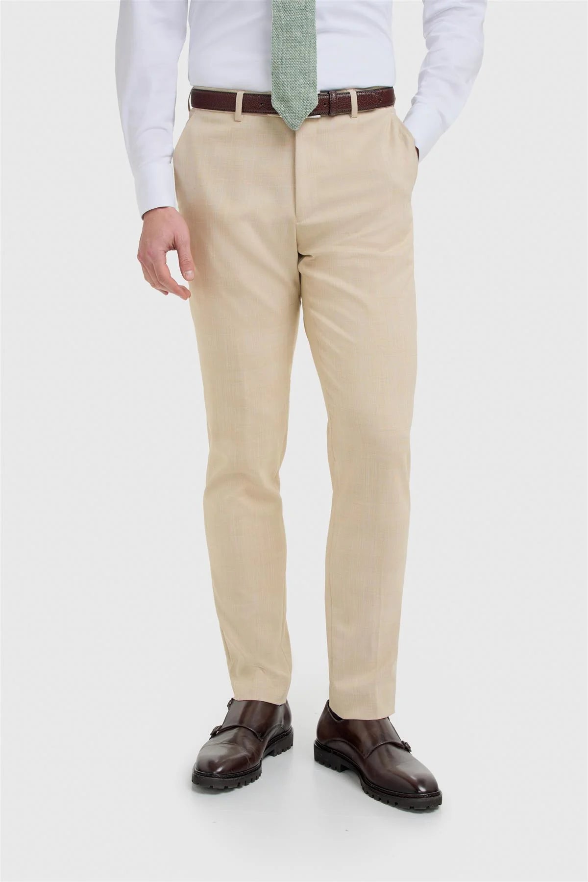 Pantaloni da uomo Beige testurizzati - Camden - Beige