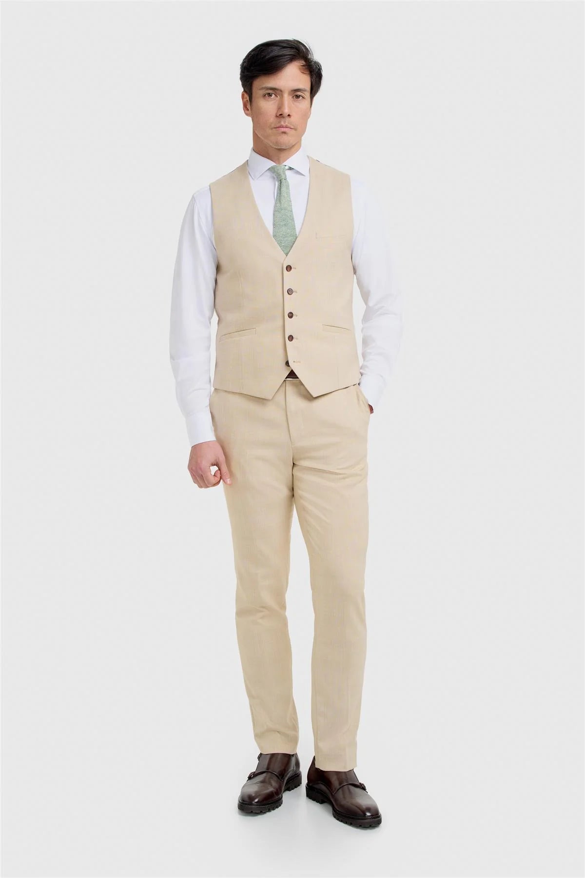 Gilet da uomo Beige testurizzato - Camden - Beige