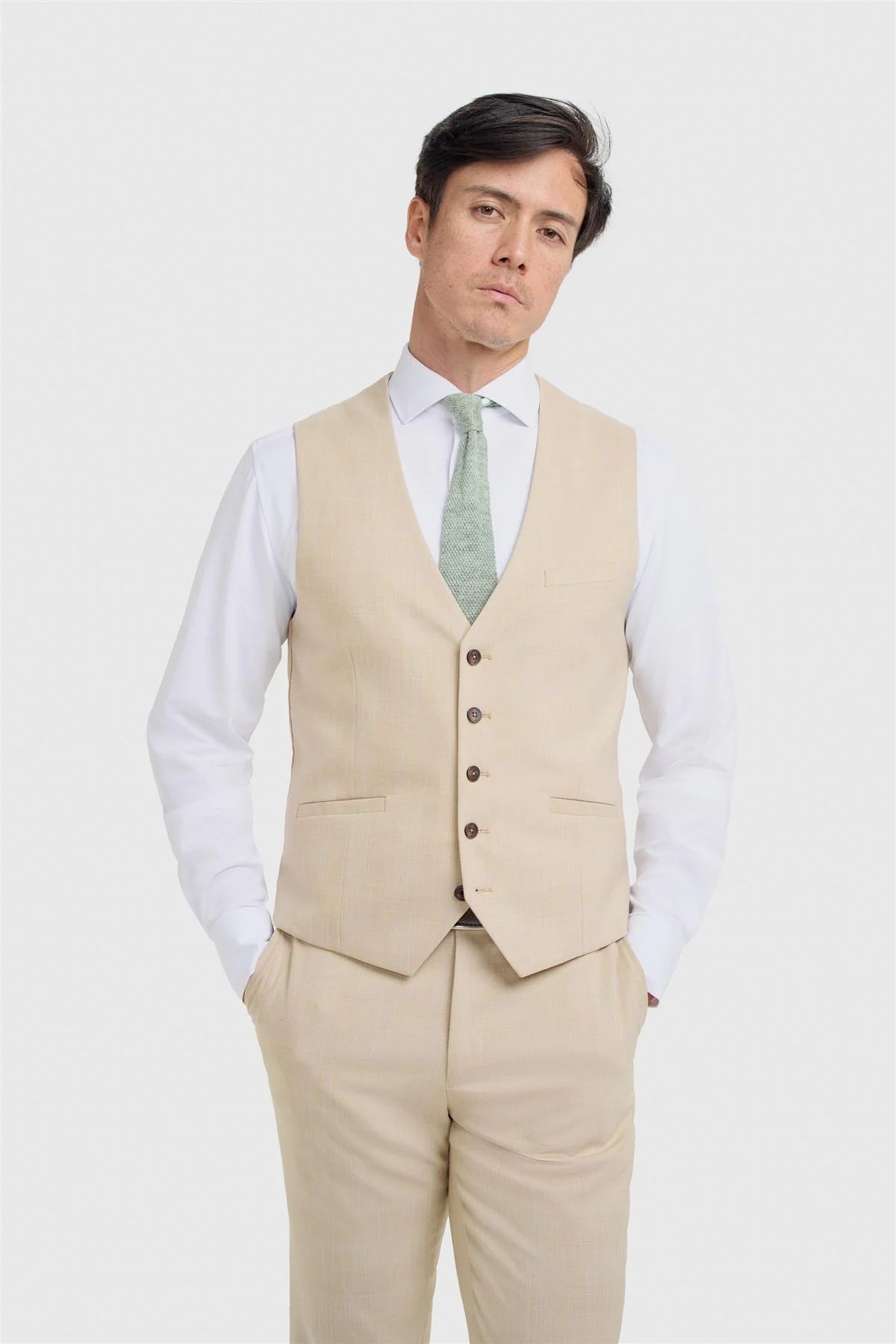 Gilet da uomo Beige testurizzato - Camden - Beige