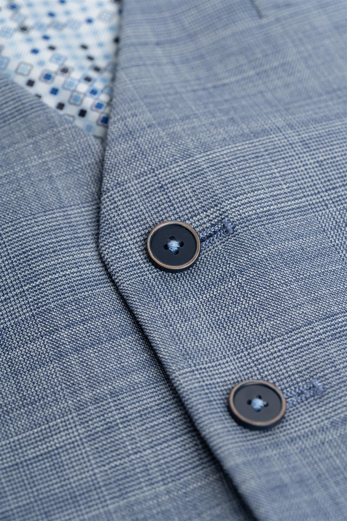 Men’s Blue Textured Waistcoat - Camden - Blue