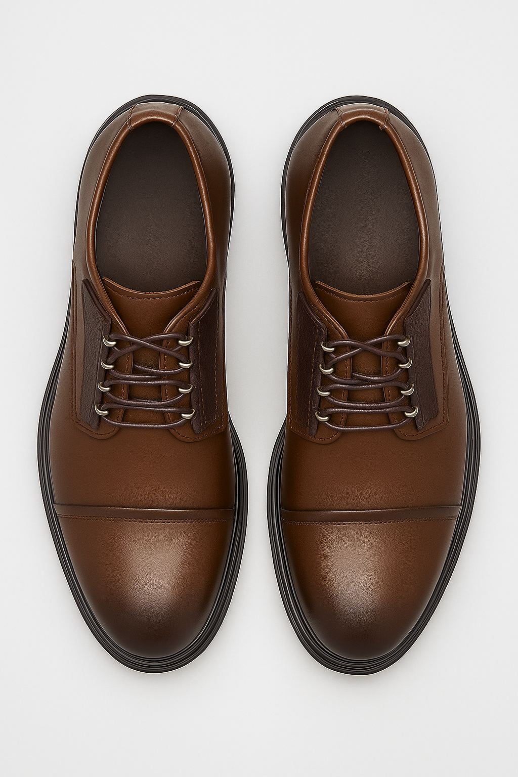 Men’s Cap-Toe Derby Shoes - Windsor - Chocolate Front Picture