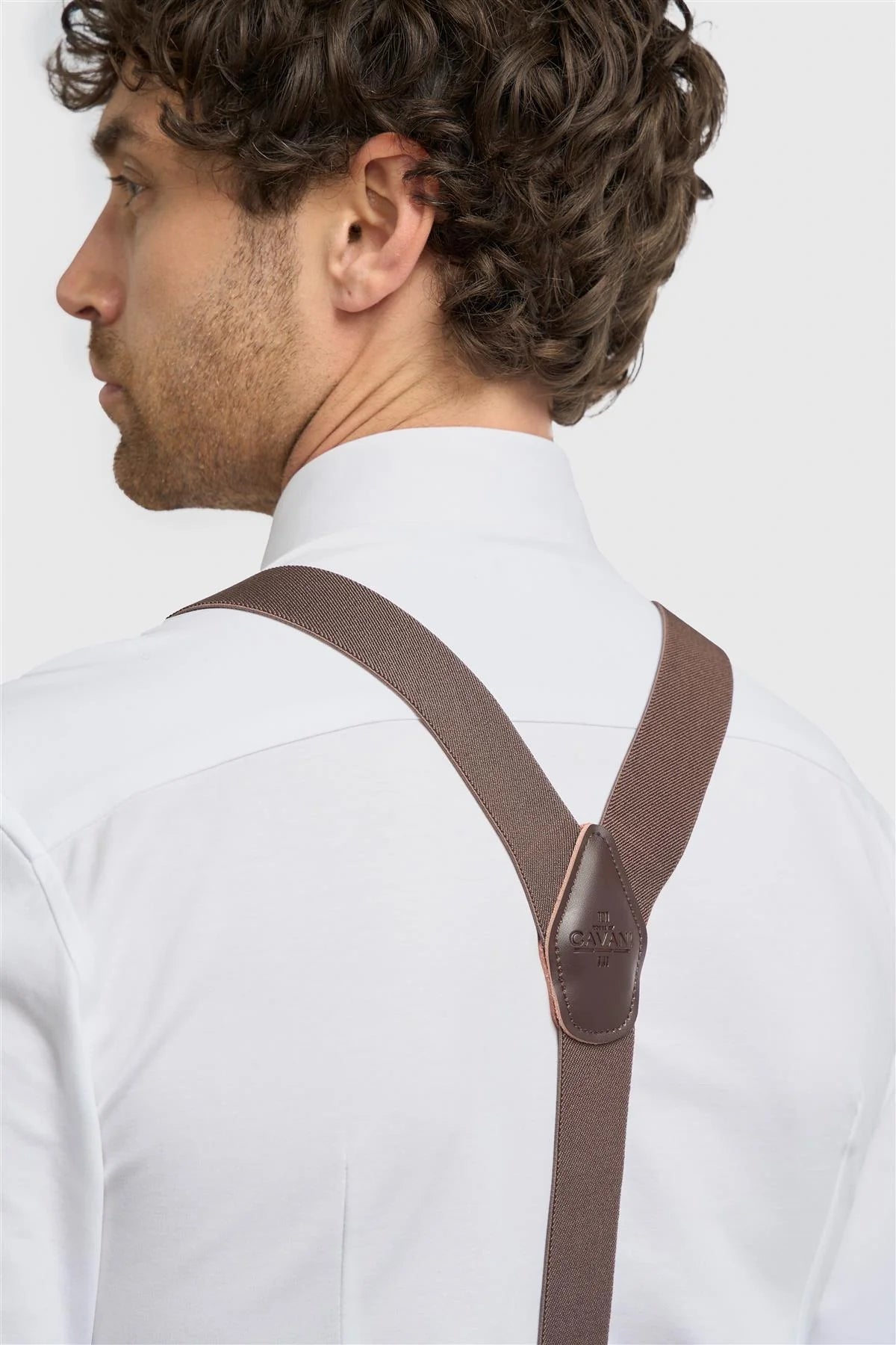 Men’s Clip-On Braces with Adjustable Straps -Brown Back Picture
