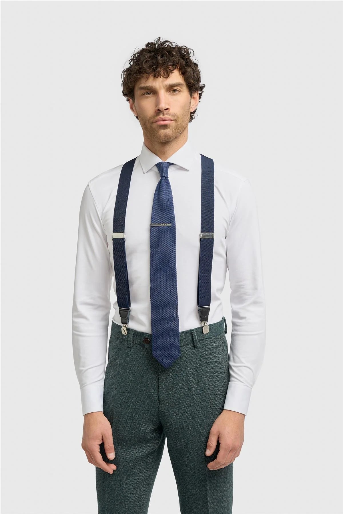 Hosenträger zum Anklipsen für Herren mit verstellbaren Trägern - Marineblau
