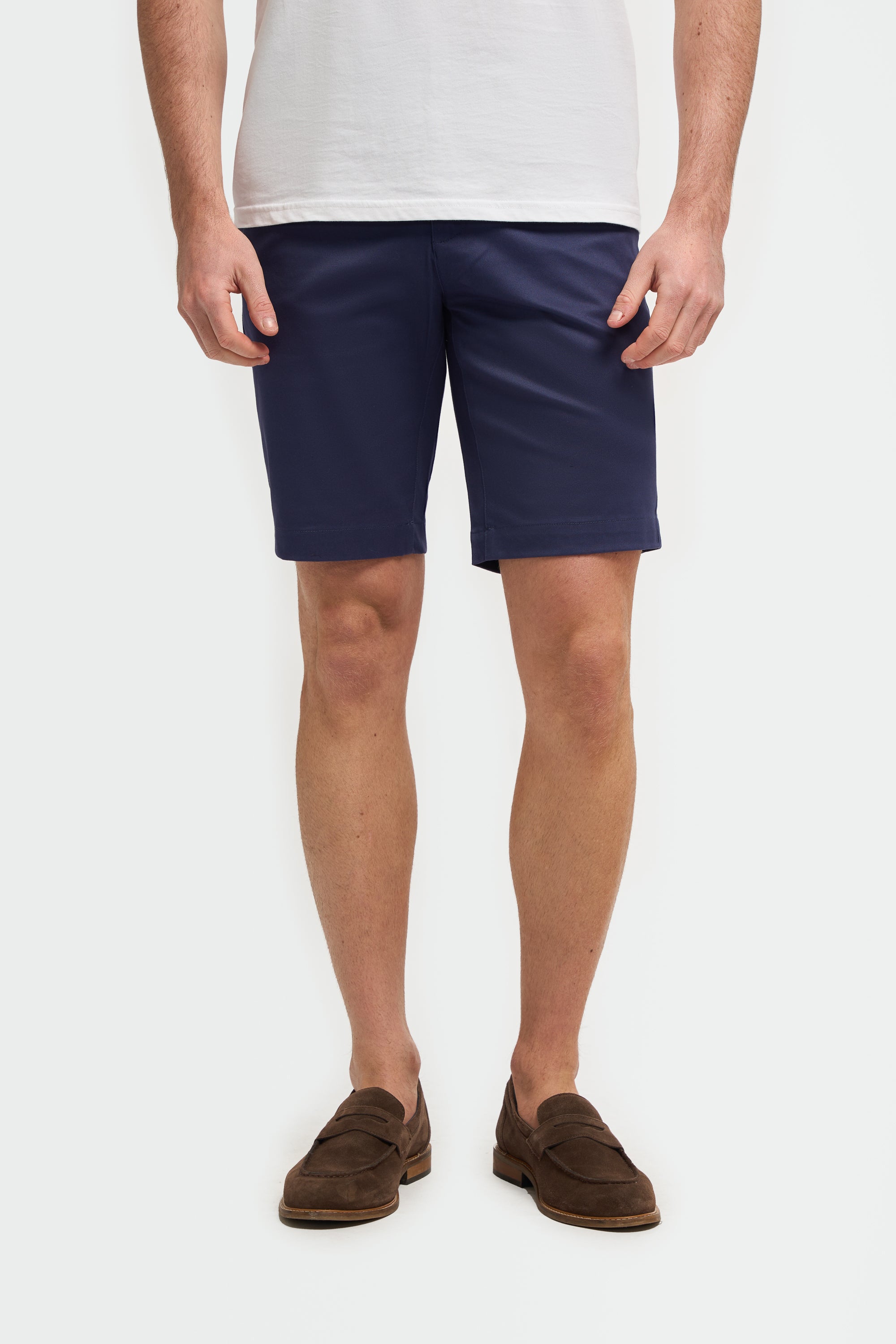 Men's Cotton Casual Slim Fit Chino Shorts - DAKOTA - Ink Front Picture