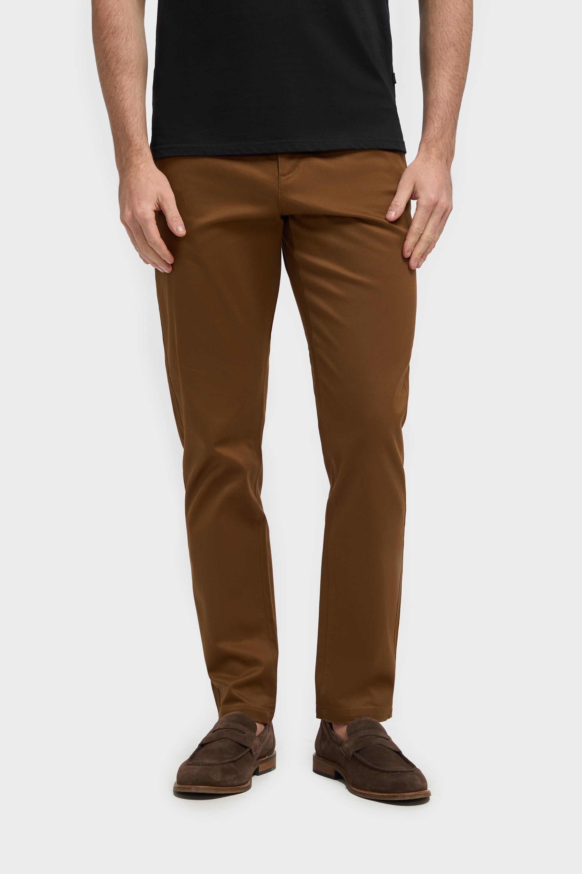 Men's Cotton Chino Trousers - DAKOTA - SIERRA Front Picture