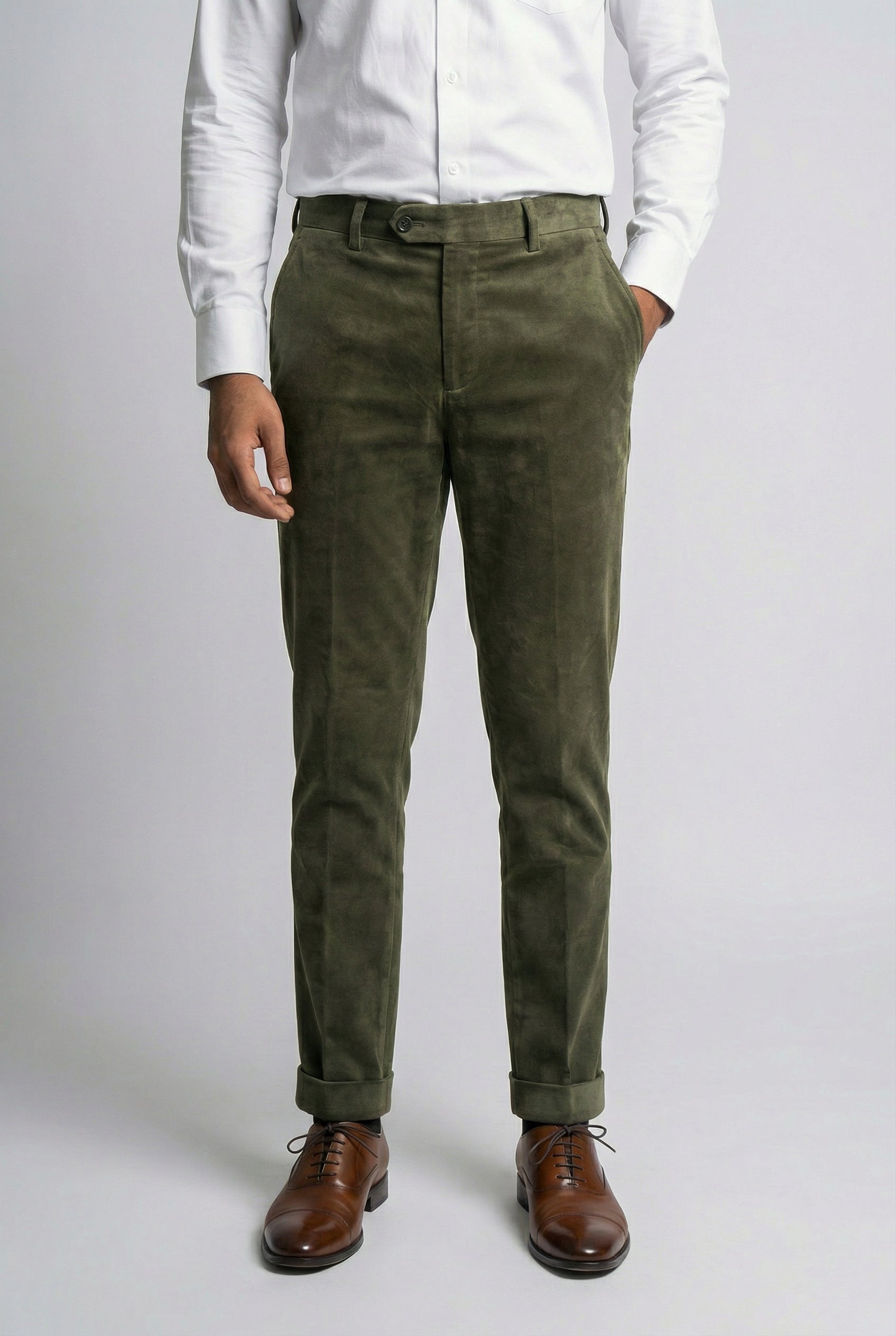 Men’s Cotton Corduroy Formal Trousers - Dawson - Green