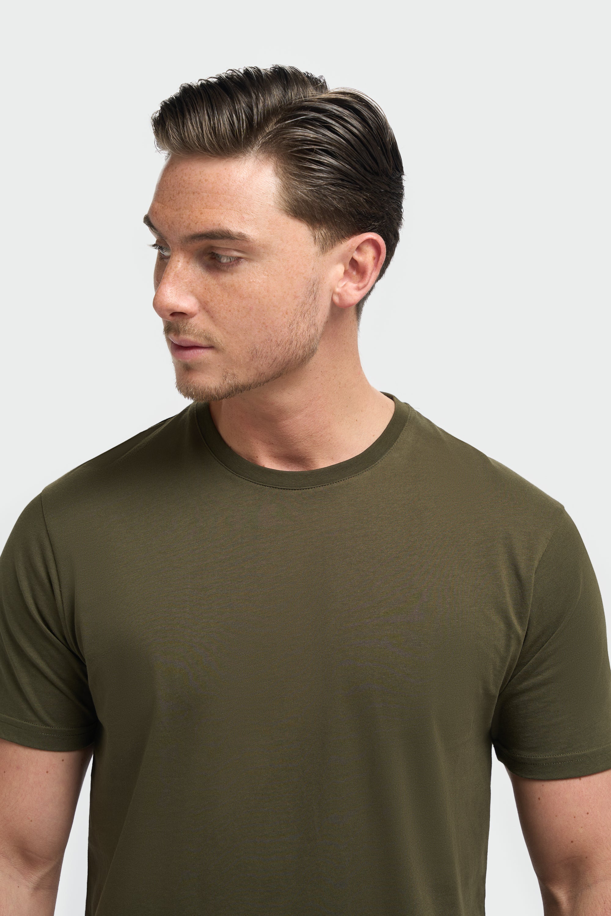 Men’s Cotton Crew Neck T-Shirt - Sanchez - Olive Green