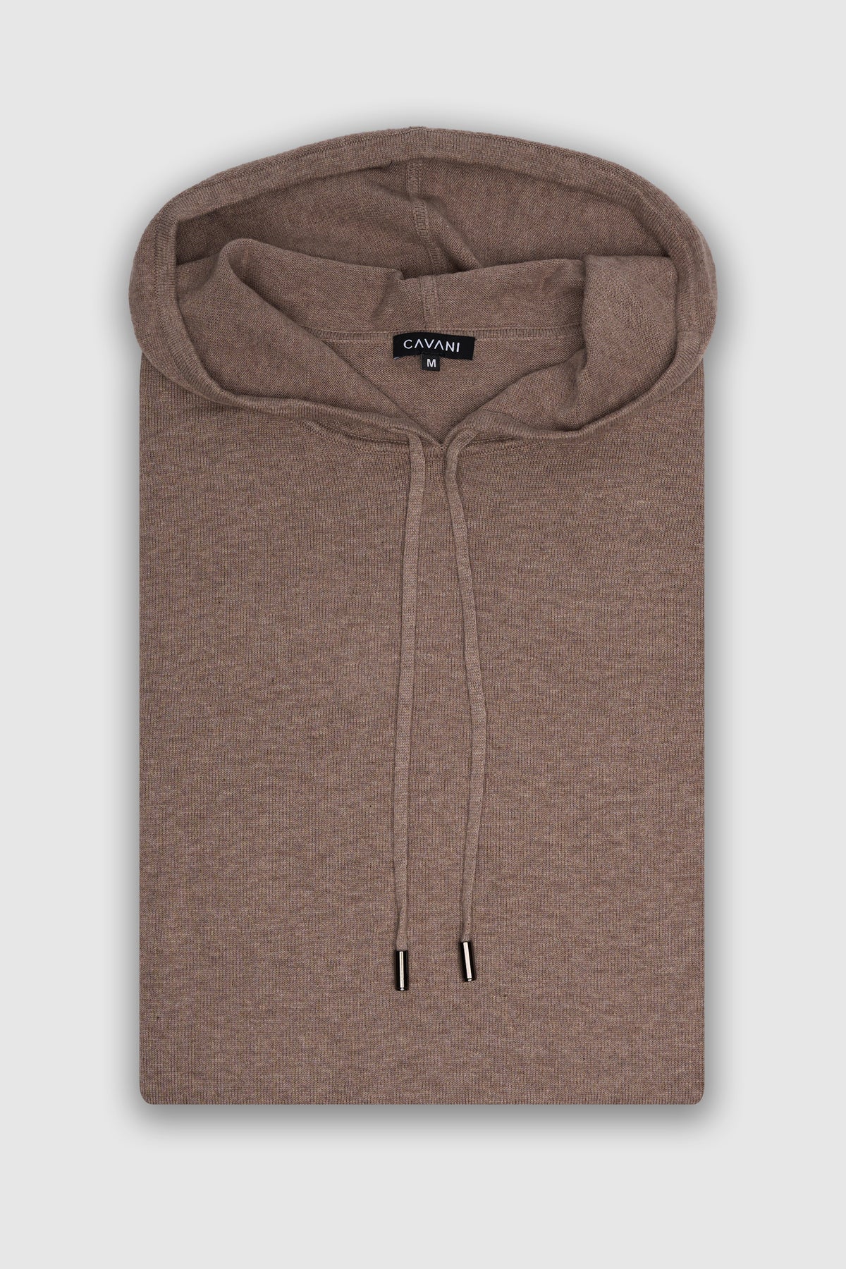 Men's Cotton Knitted Hooded Jumper – Cavani Pablo Light Brown picture