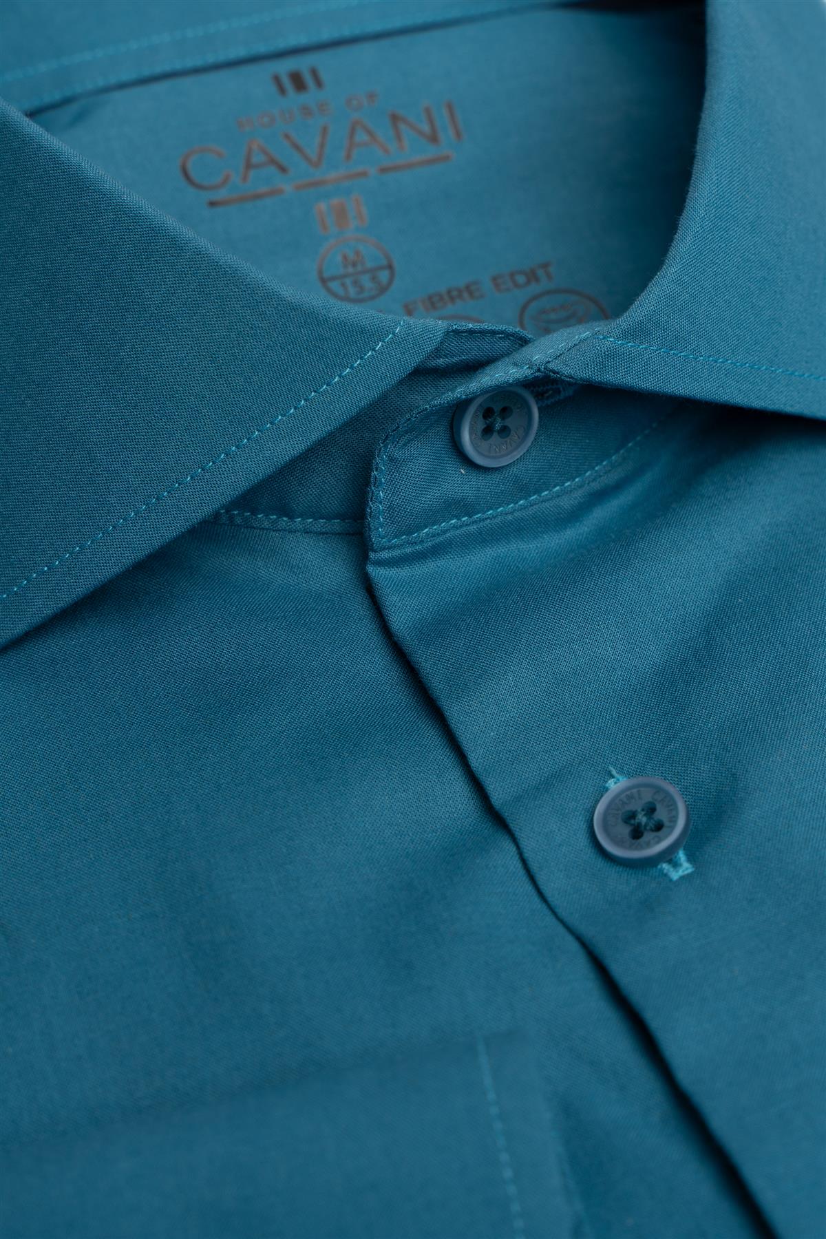 Camicia formale da uomo in cotone a manica lunga - Flamino Aqua