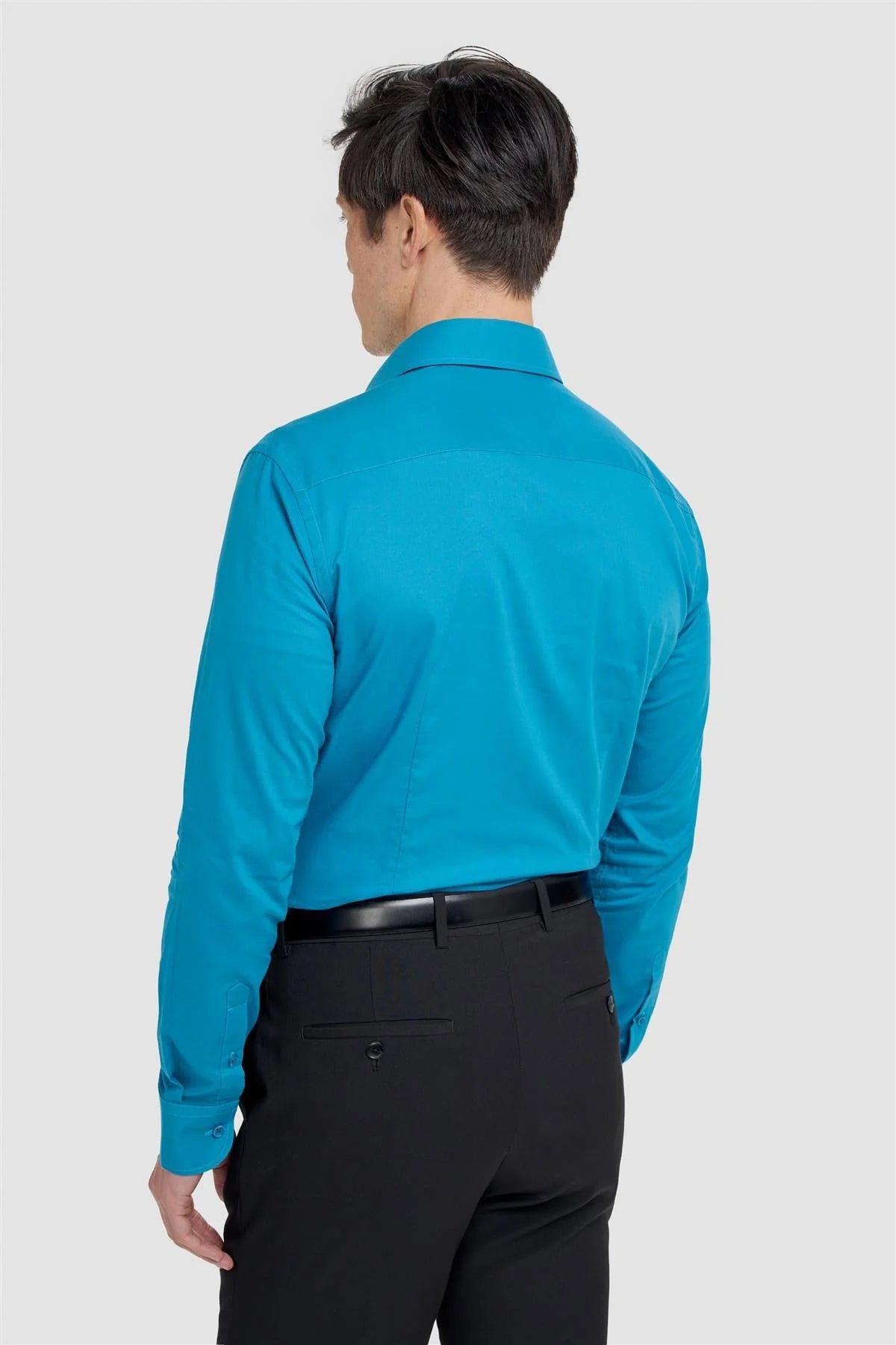 Camicia formale da uomo in cotone a manica lunga - Flamino Aqua