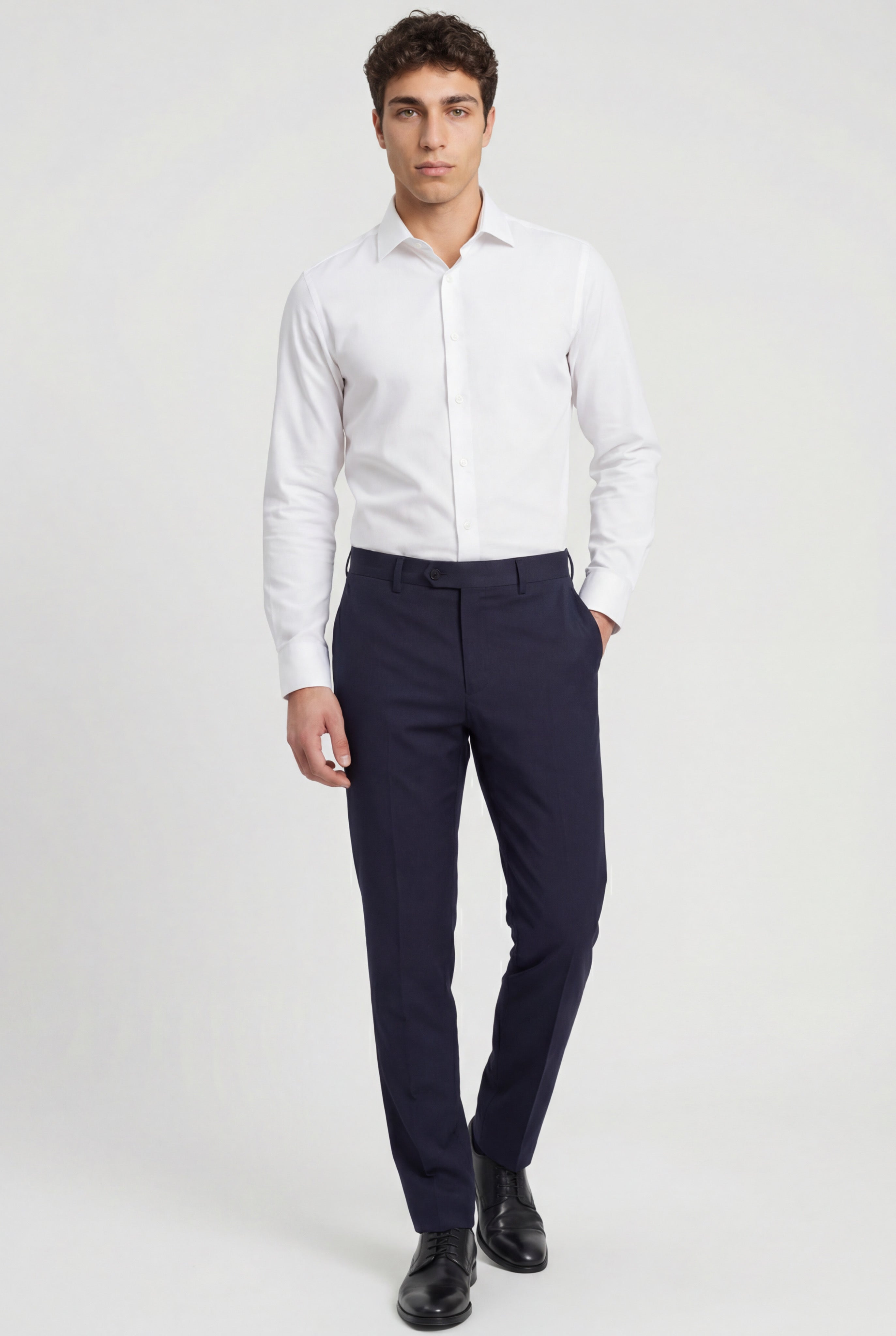 Herren Baumwolle Regular Fit Chinohose - Zack - Schwarz