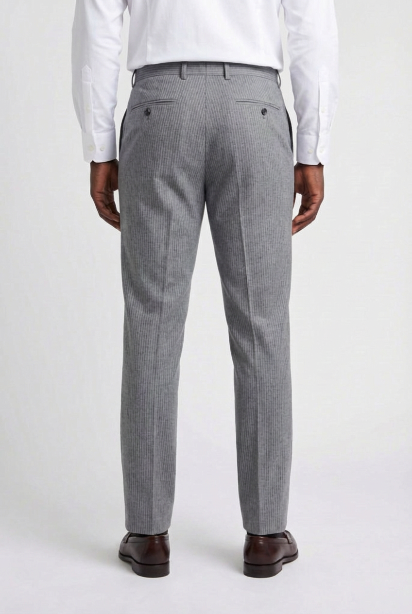 Men's Double Breasted Pinstripe Suit - JAYCE Grey