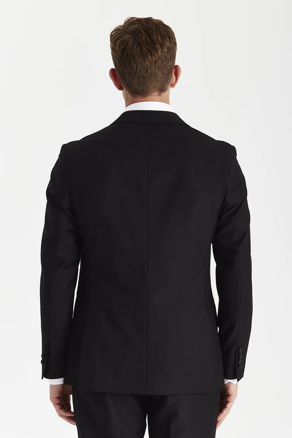 Men’s Double Breasted Tuxedo Dinner Jacket - Harry - Black Back Picture