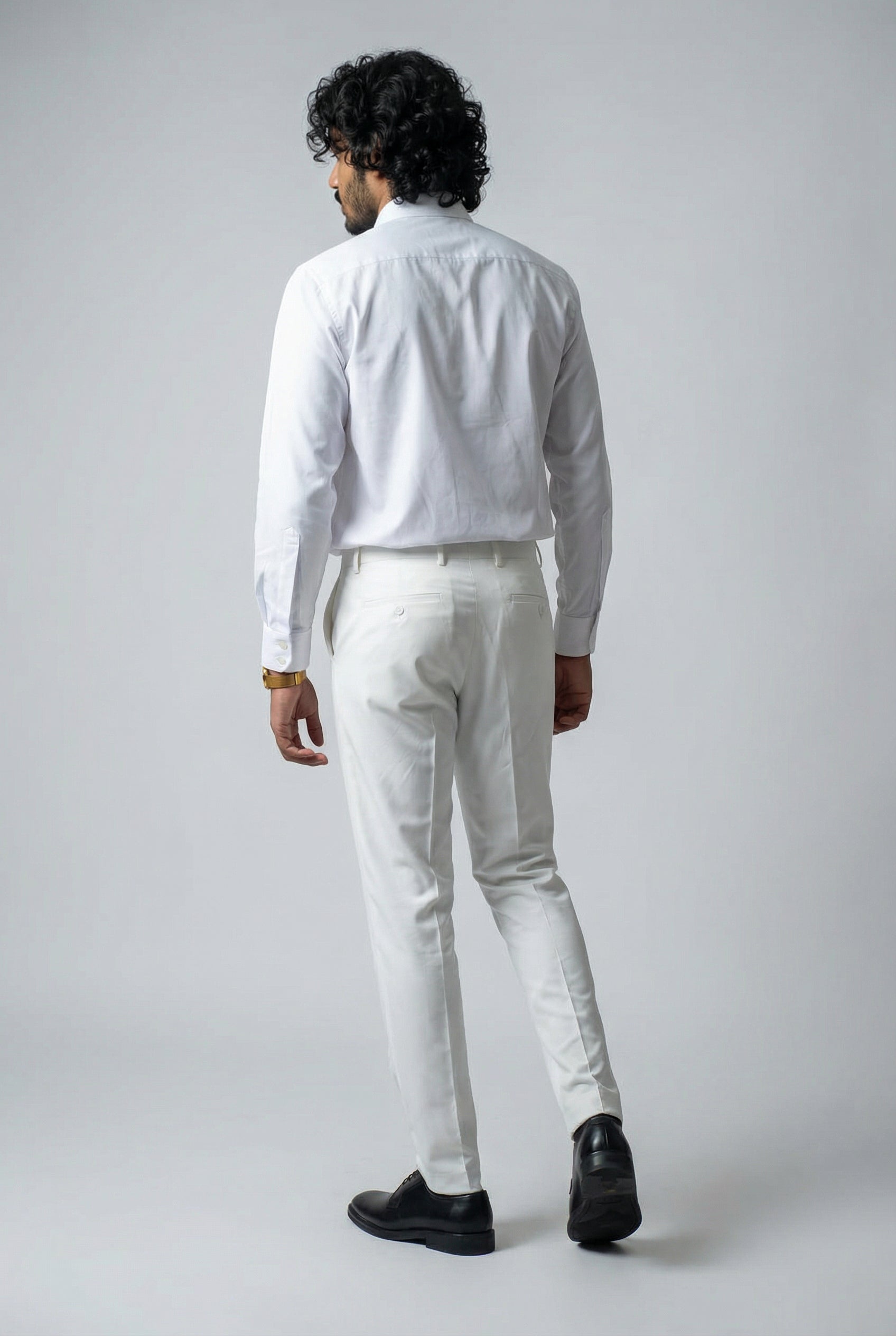 Men’s Formal Dress Trousers - Santiago - Off White back Picture
