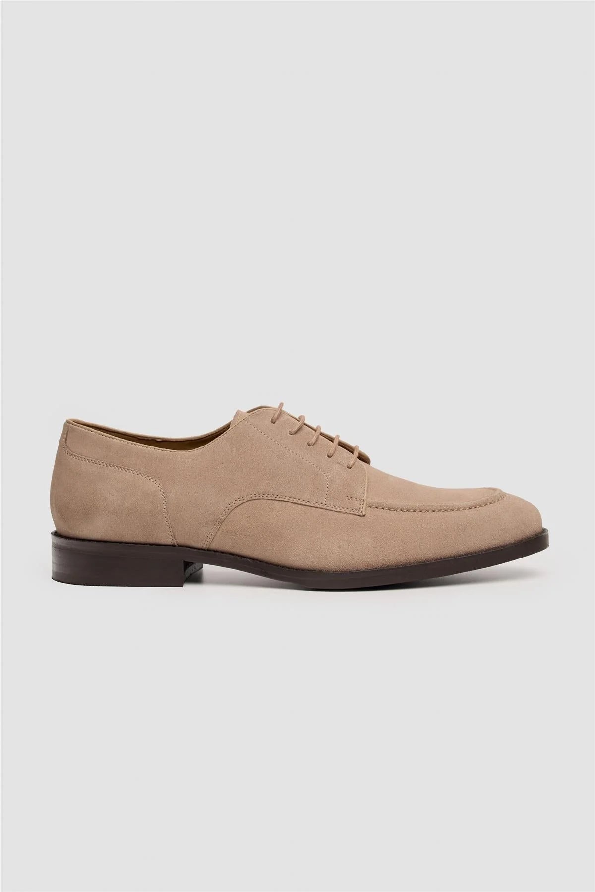 Herren-Echtleder-Derby-Schuhe mit Schürze - Brera - Sand Beige