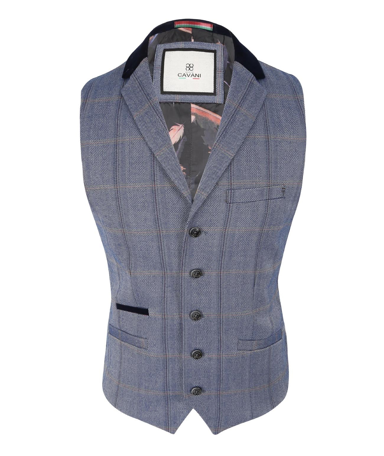 Gilet à motif chevrons pour homme - Style Connal Bleu