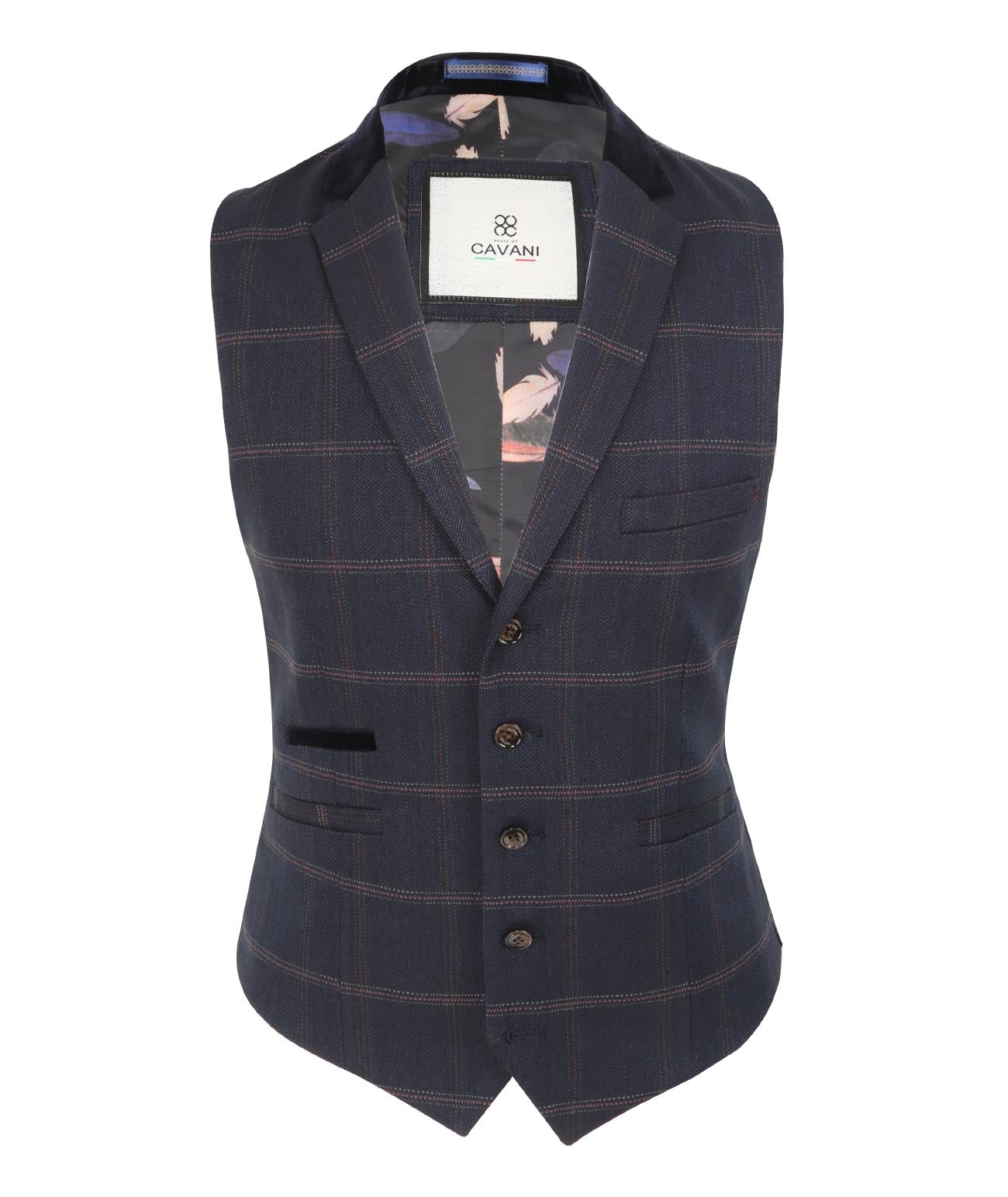 Chaleco de hombre con patrón espiga - Estilo Connal Azul marino