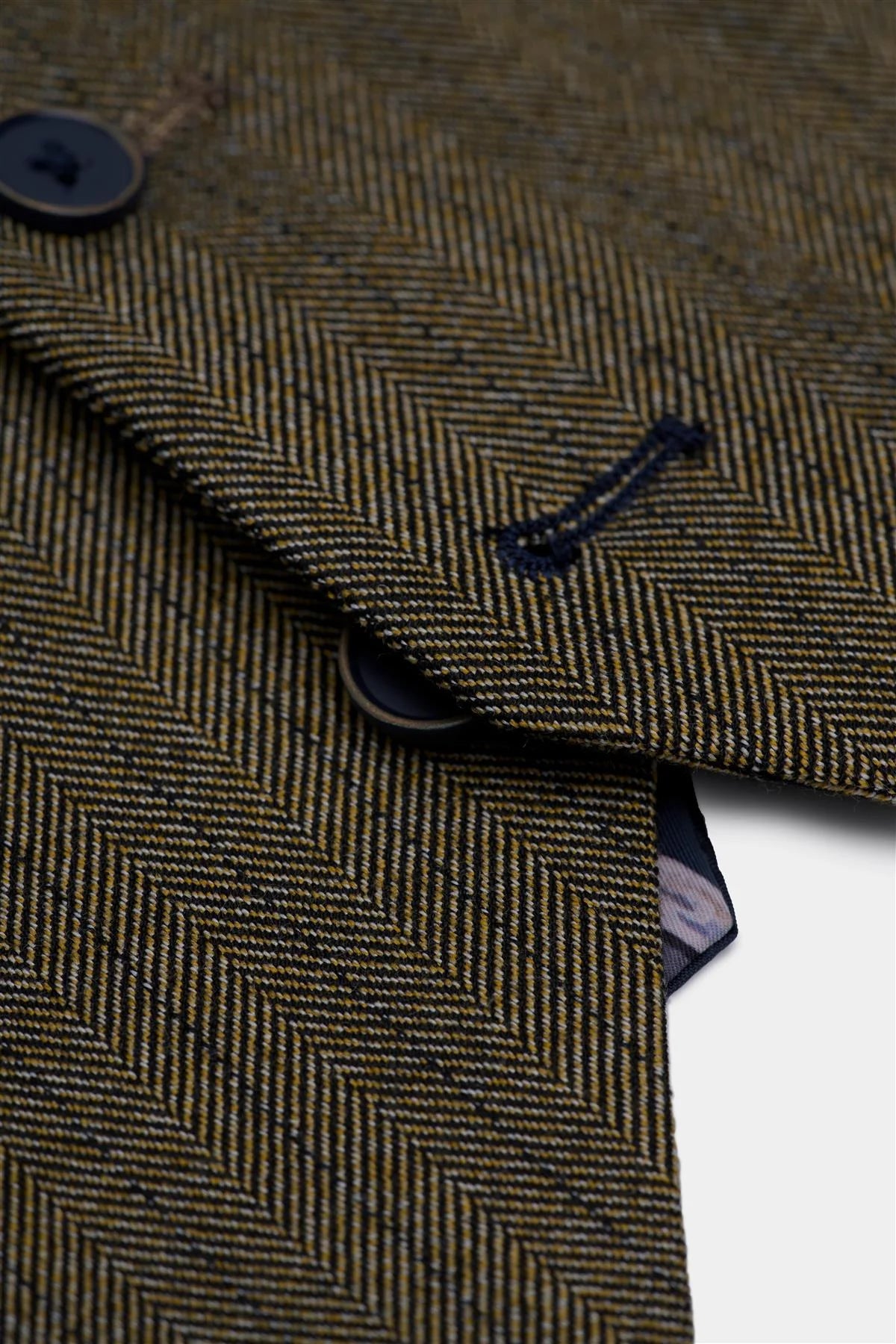 Men’s Herringbone Formal Double Breasted Waistcoat - Damon - Sage Green