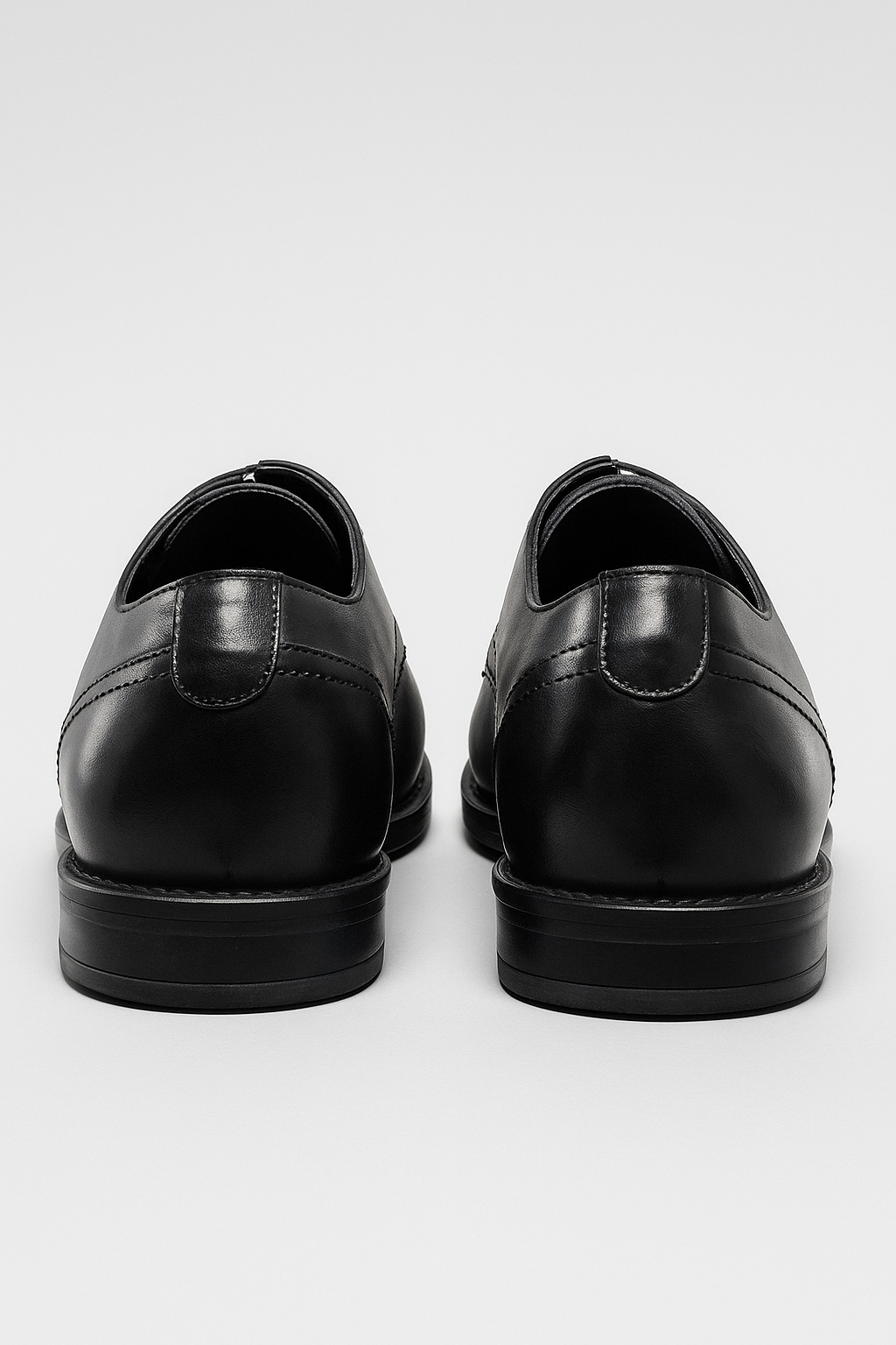 Men’s Leather Cap Toe Derby Dress Shoes - Regent - Black Back Picture