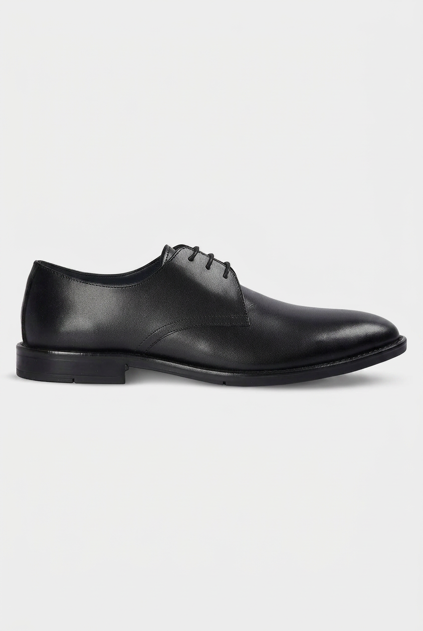Men’s Leather Derby Lace Up Shoes - Black