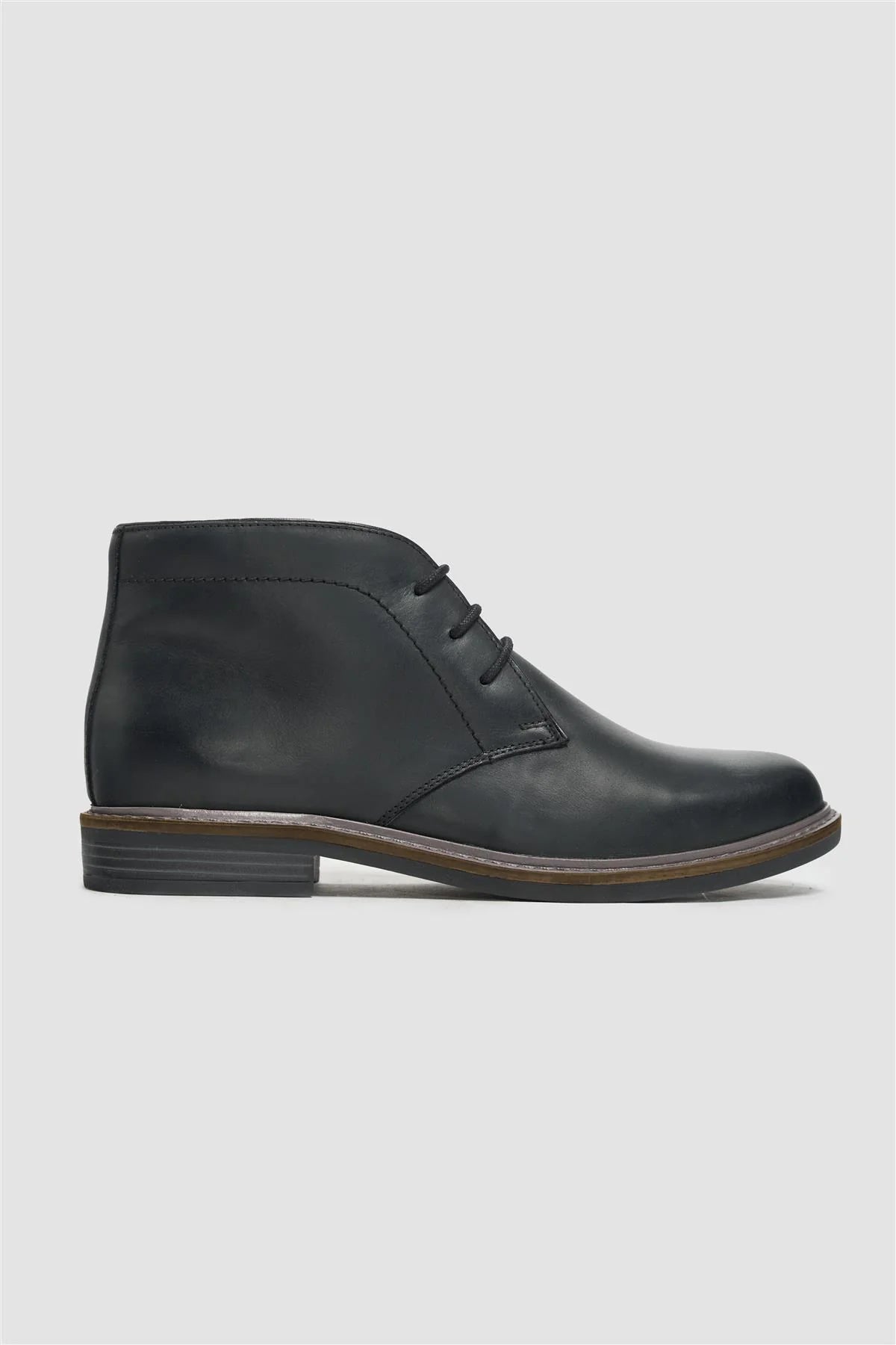 Men’s Leather Dress Chukka Boots - Hector - Black Side Picture