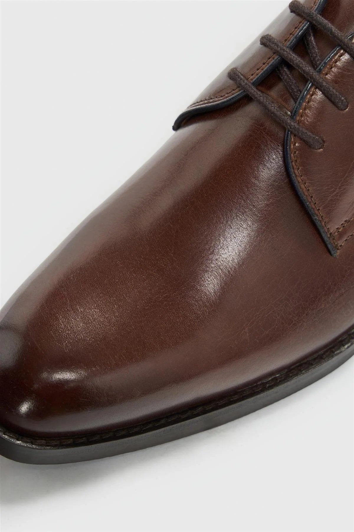 Men’s Leather Lace Up Derby Dress Shoes - Taylor - Brown Detail Picture