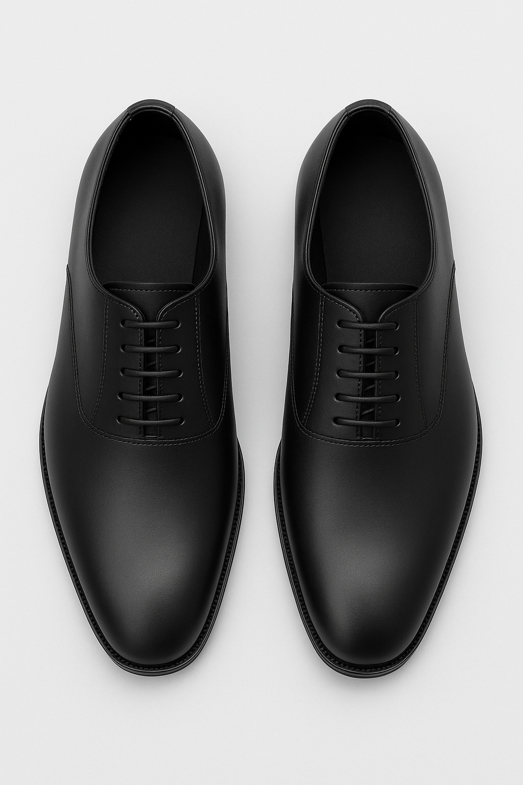 Men’s Matt Oxford Shoes - Soho - Black Front Picture