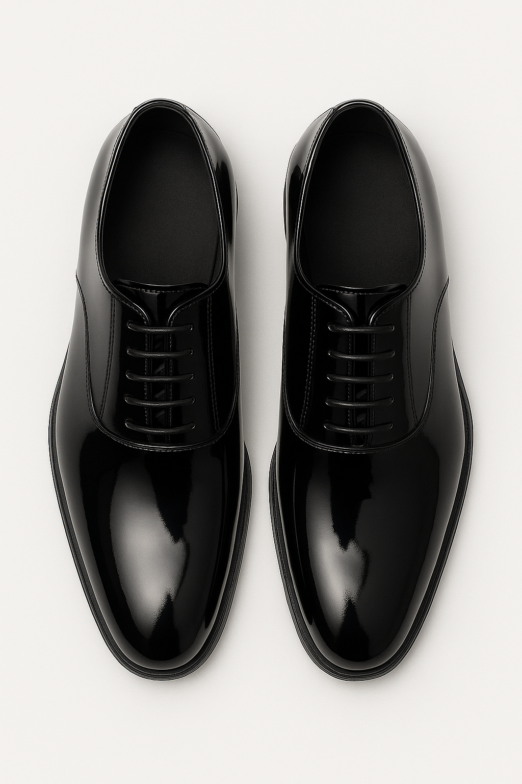 Men’s Patent Oxford Dress Shoes - Soho - Black Front Picture