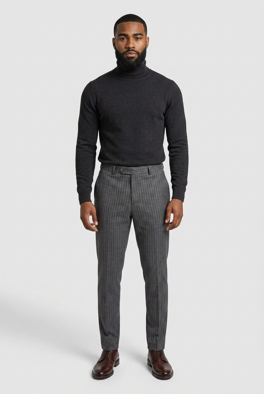 Pantaloni a righe sottili da uomo - YORK Grigio
