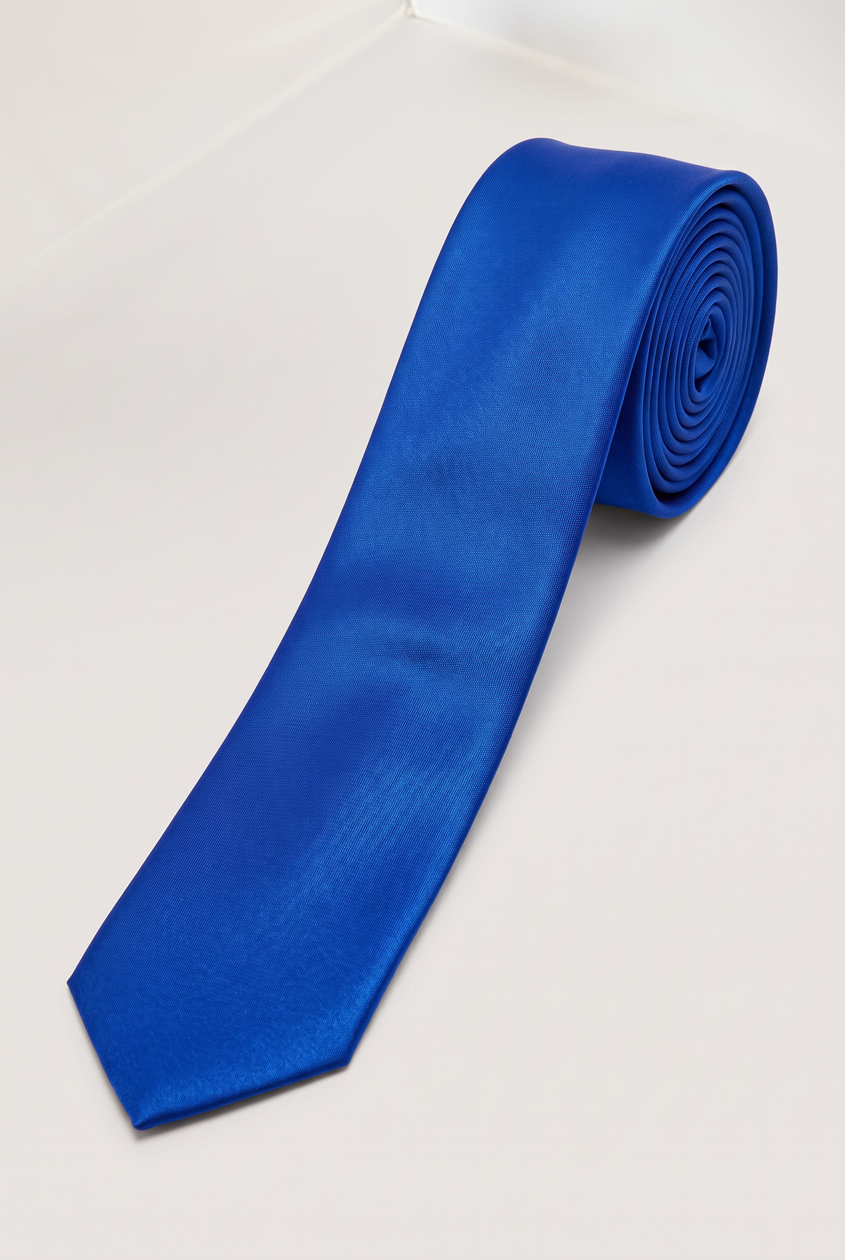 Einfarbige Satin-Krawatte für Herren – klassische formelle Krawatte - Königsblau