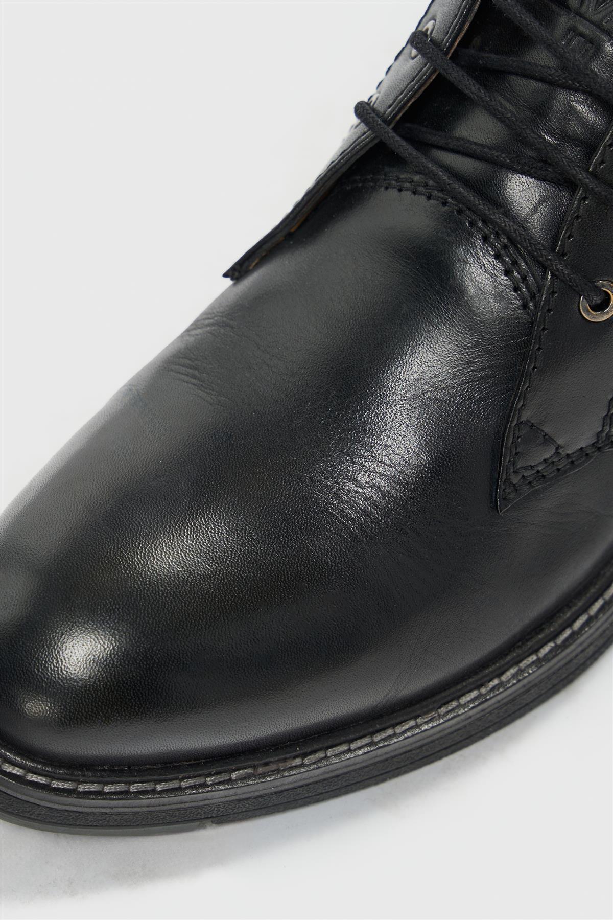 Men’s Polished Leather Chukka Boots - Austin -Black Side Picture Detail Picture