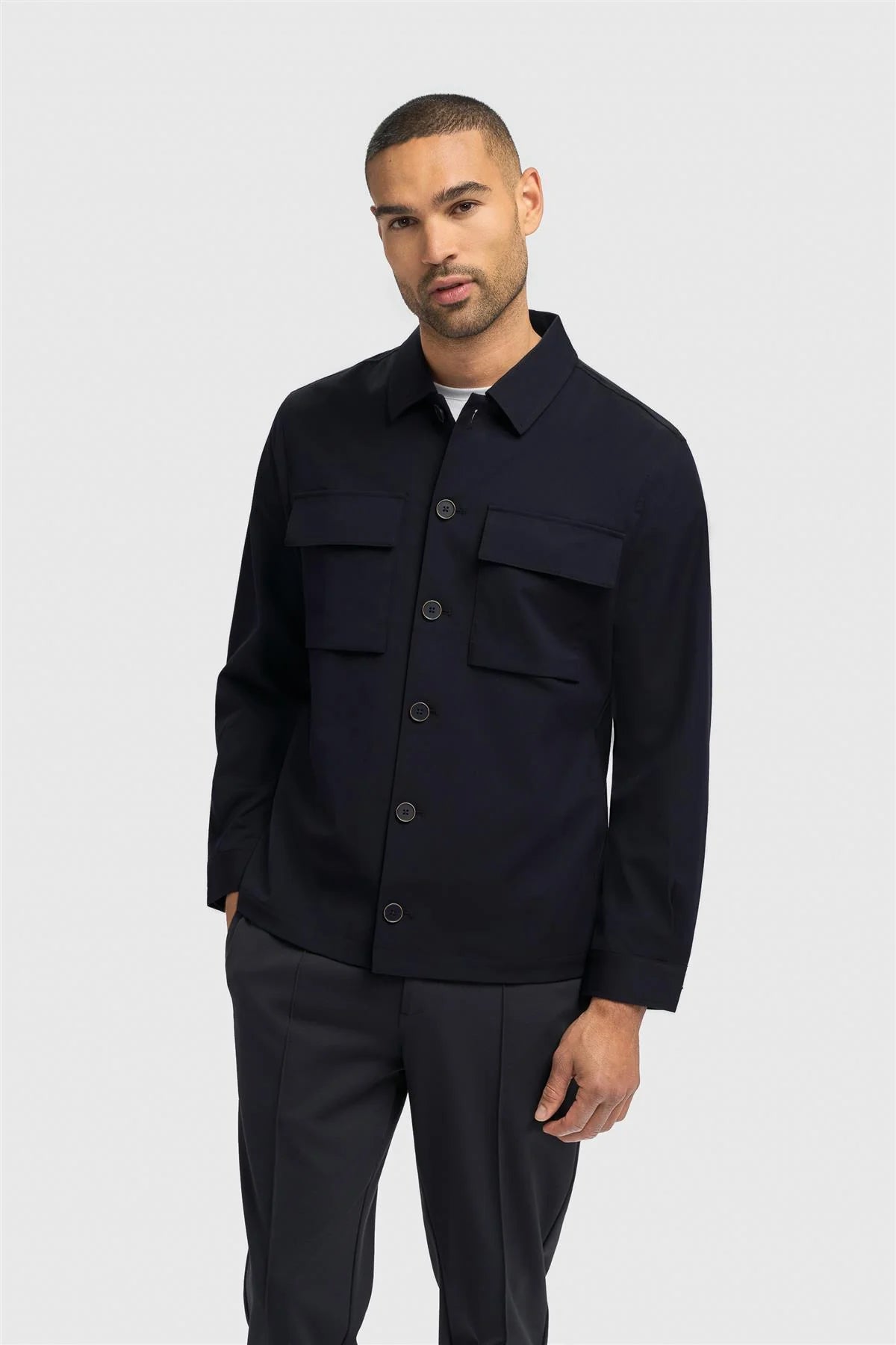Men’s Regular Fit Overshirt - Danilo - Navy Front Picture