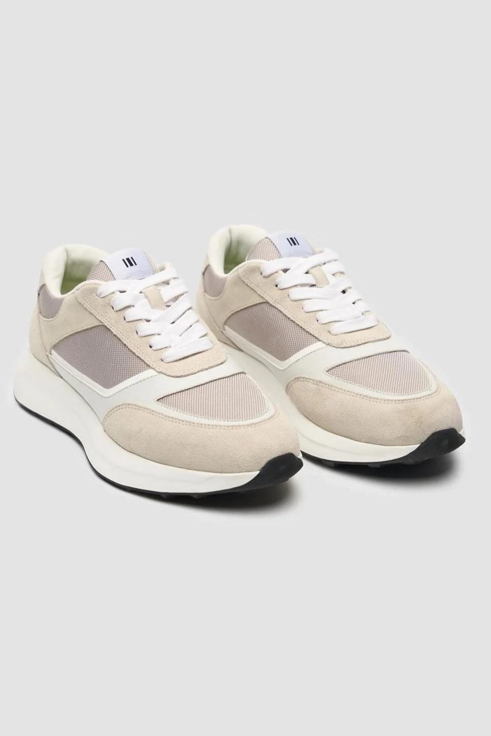 Men’s Retro Lace Up Trainers - Brisbane - White Pair Side Picture