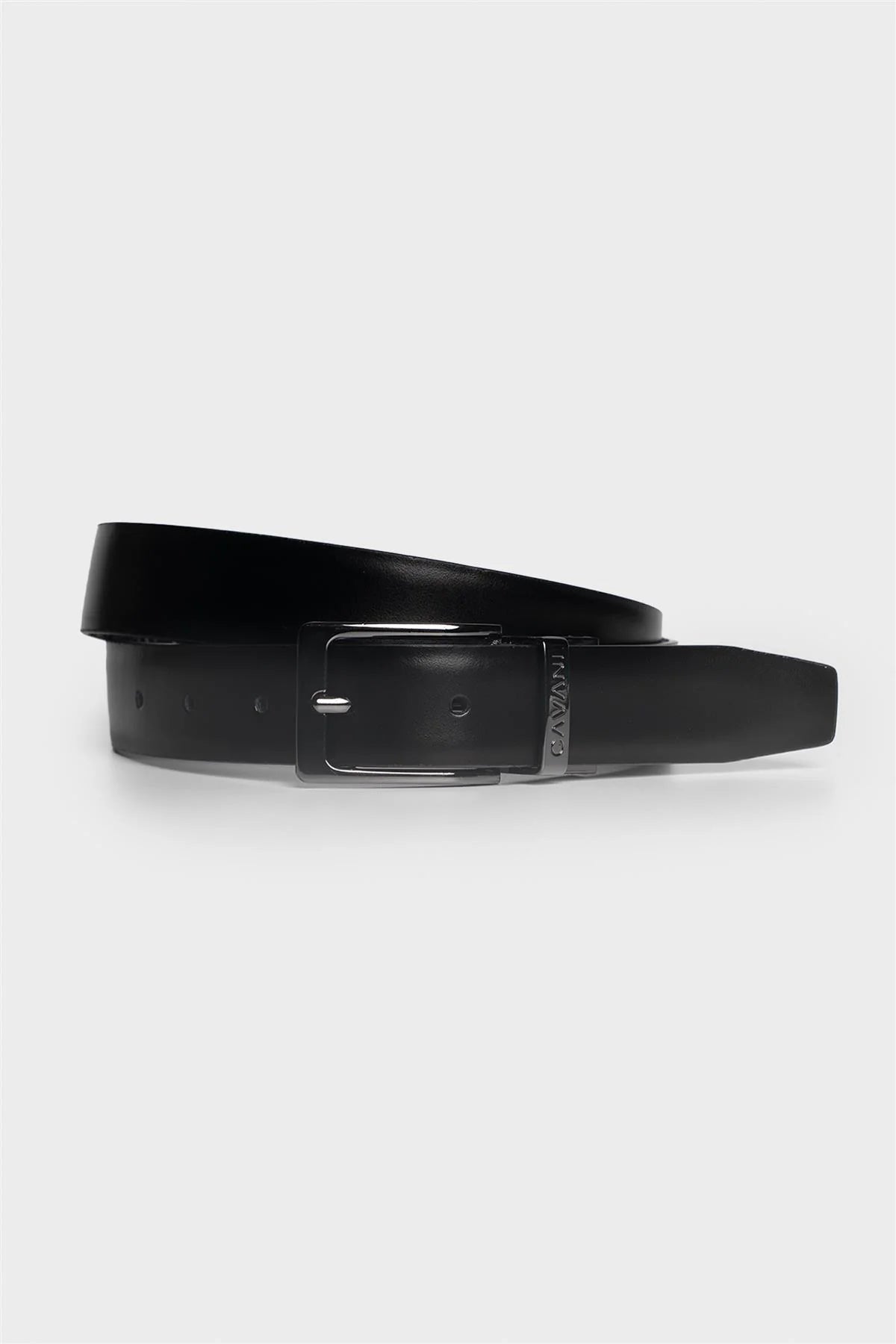 Men's Reversible Croc Effect Leather Belt - Cavani Black picture