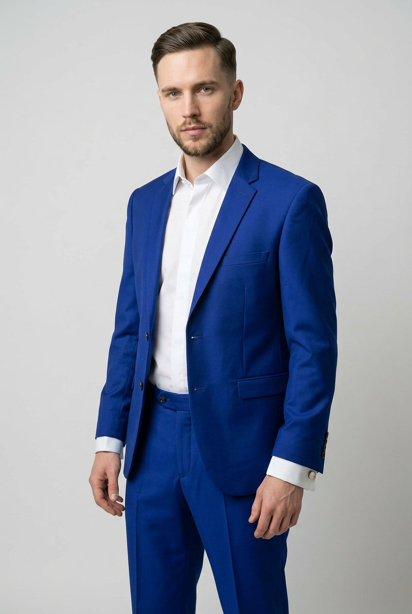 Herrenmaßgeschneiderte Anzugsjacke in Royal Blau