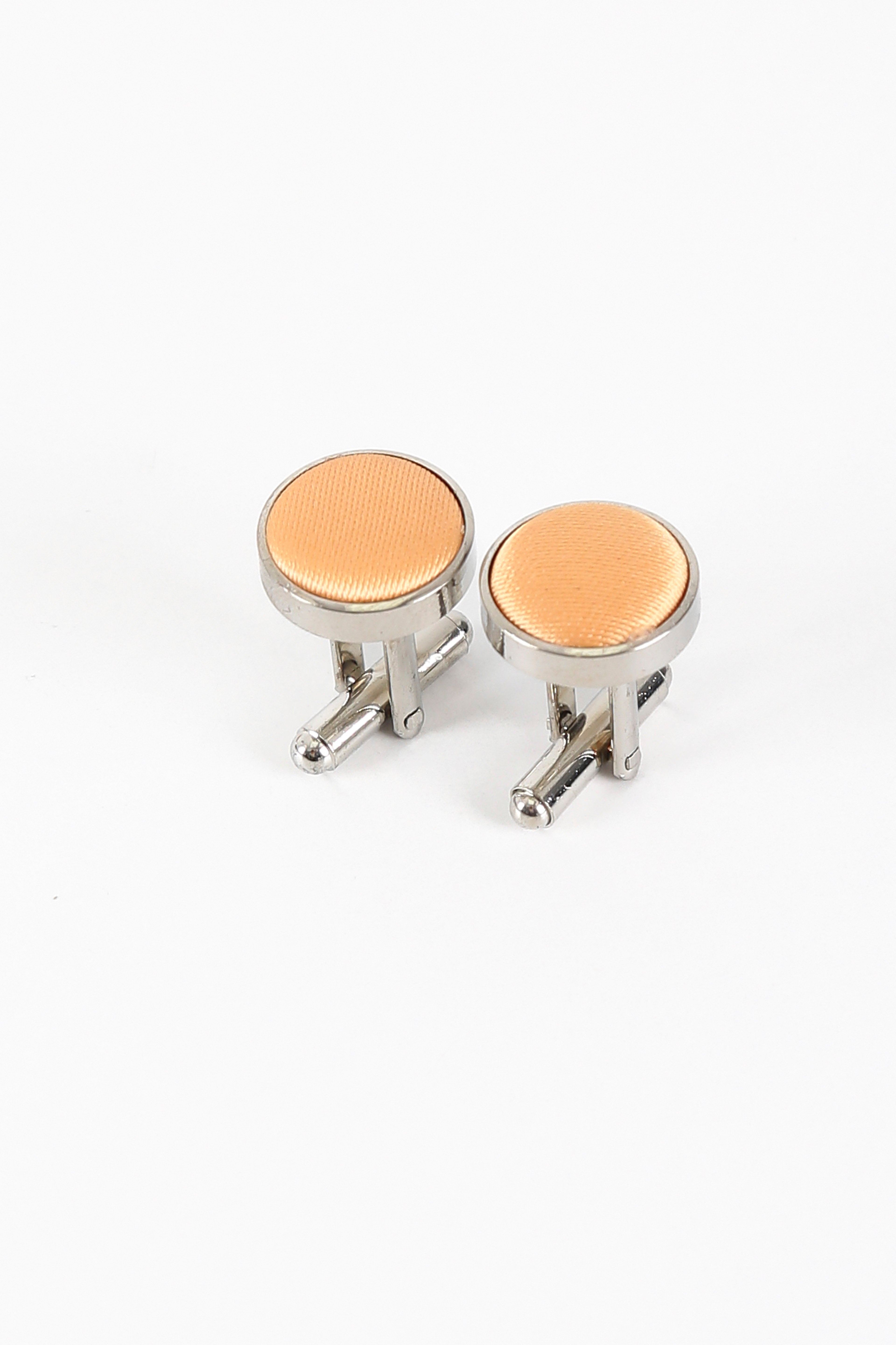 Men's Satin Tie Cufflink 4 Piece Set - Orange Cufflink Picture