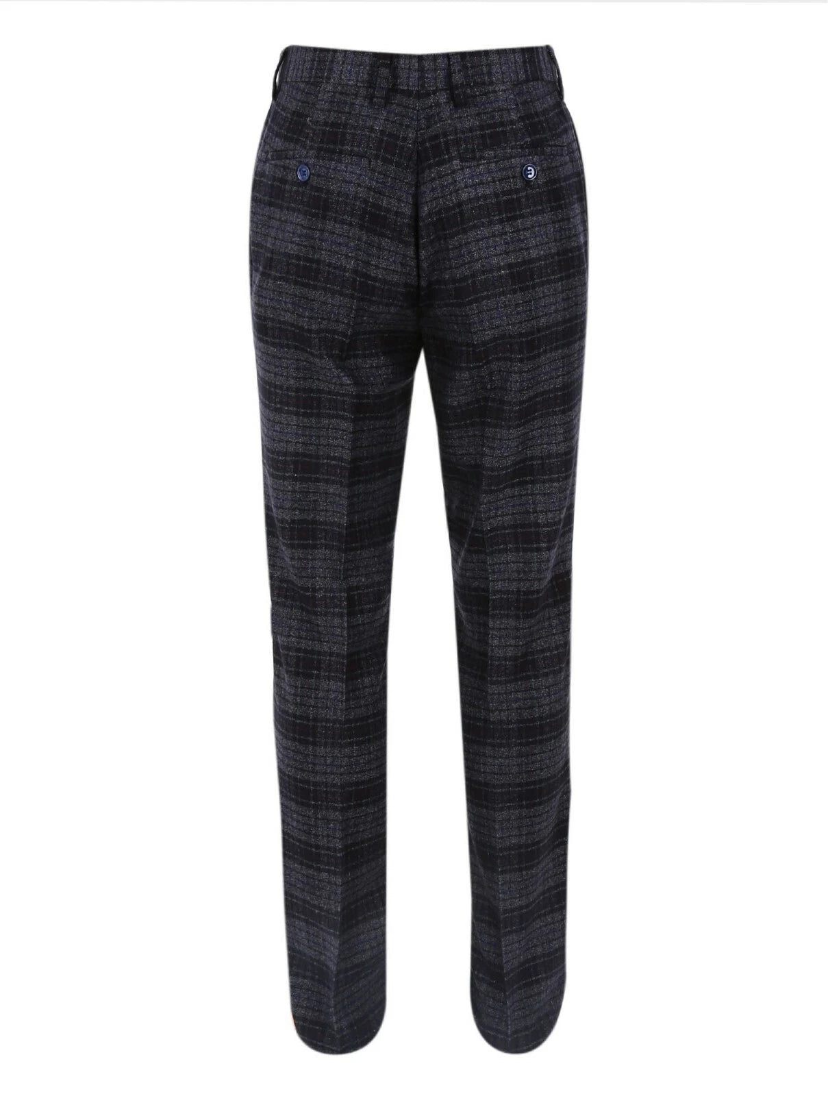 Men's Slim Fit Checked Dress Trousers – Smart Formal Tailored Pants - Style MARCELLO 5504T Black
