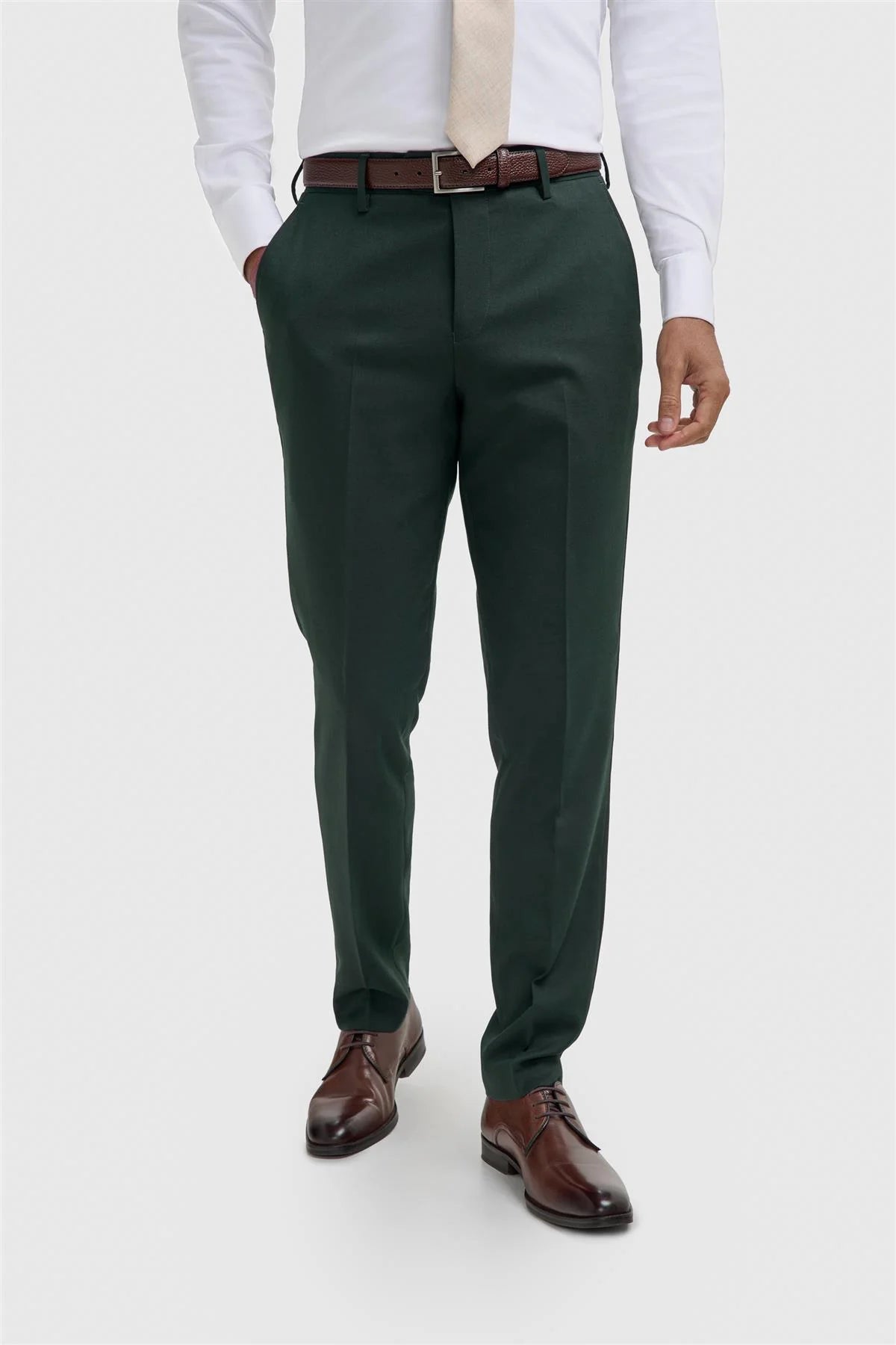 Pantaloni da uomo slim fit formali - Malibu - Verde foresta