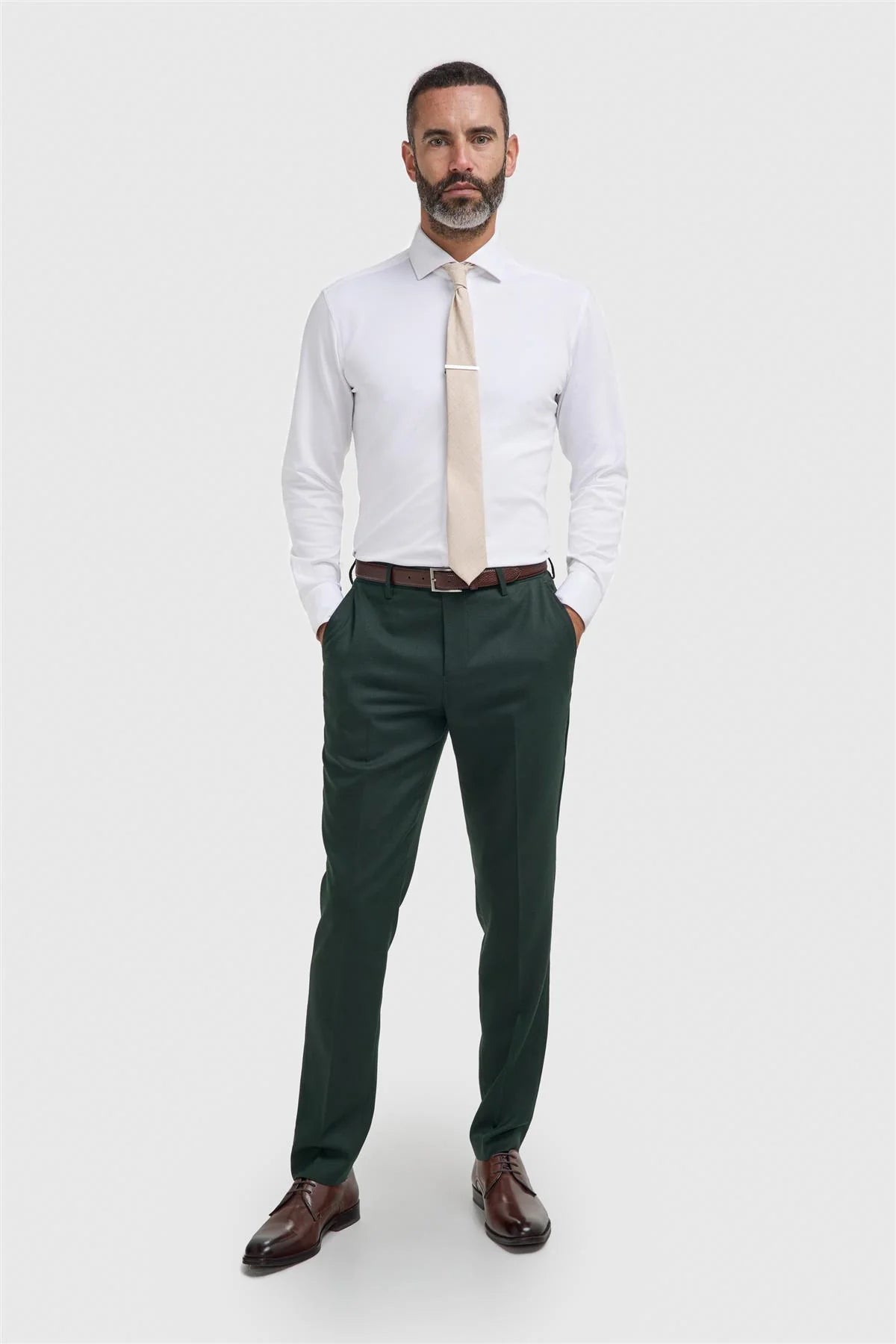 Pantaloni da uomo slim fit formali - Malibu - Verde foresta