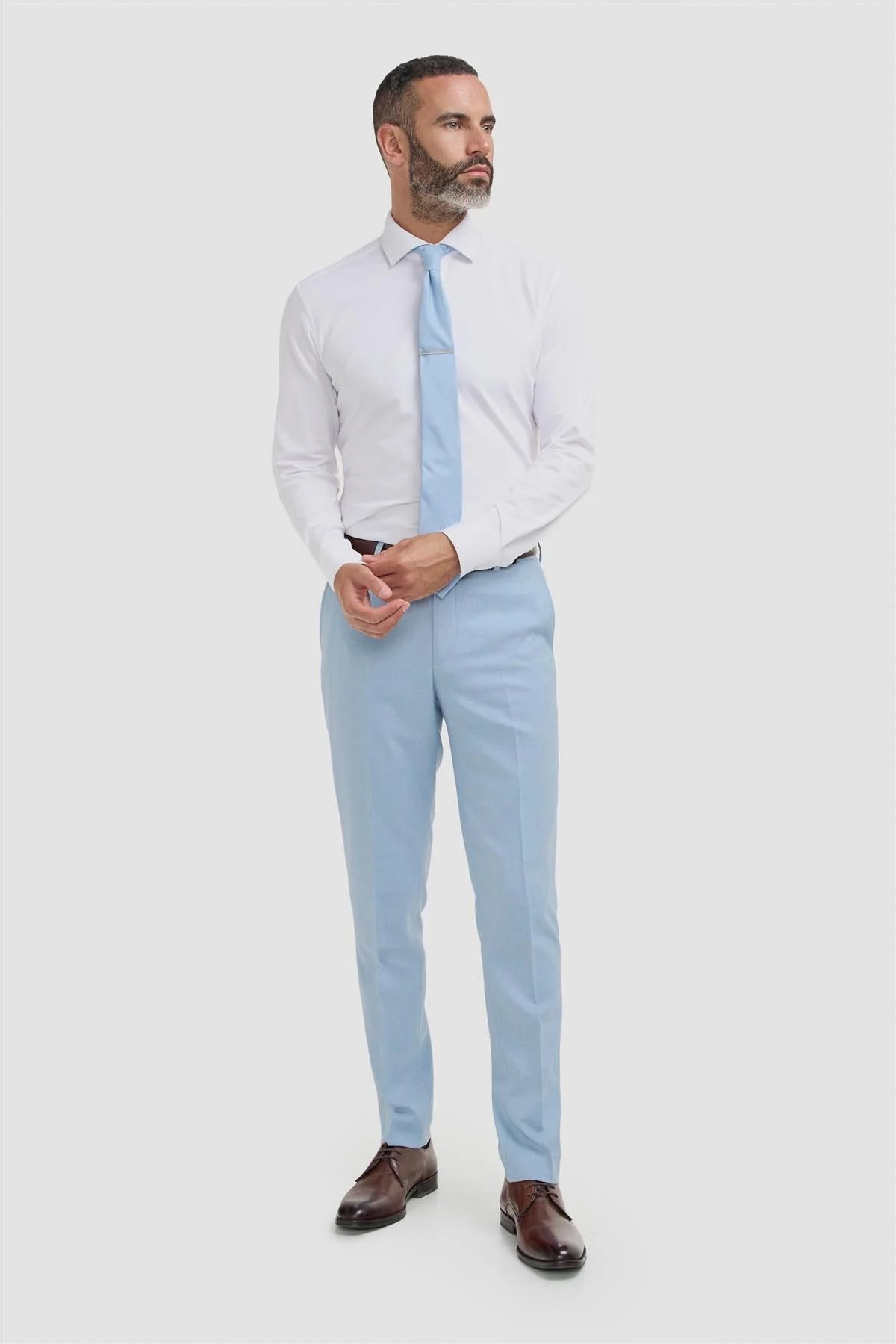 Pantaloni da uomo slim fit formali - Malibu - Blu cielo