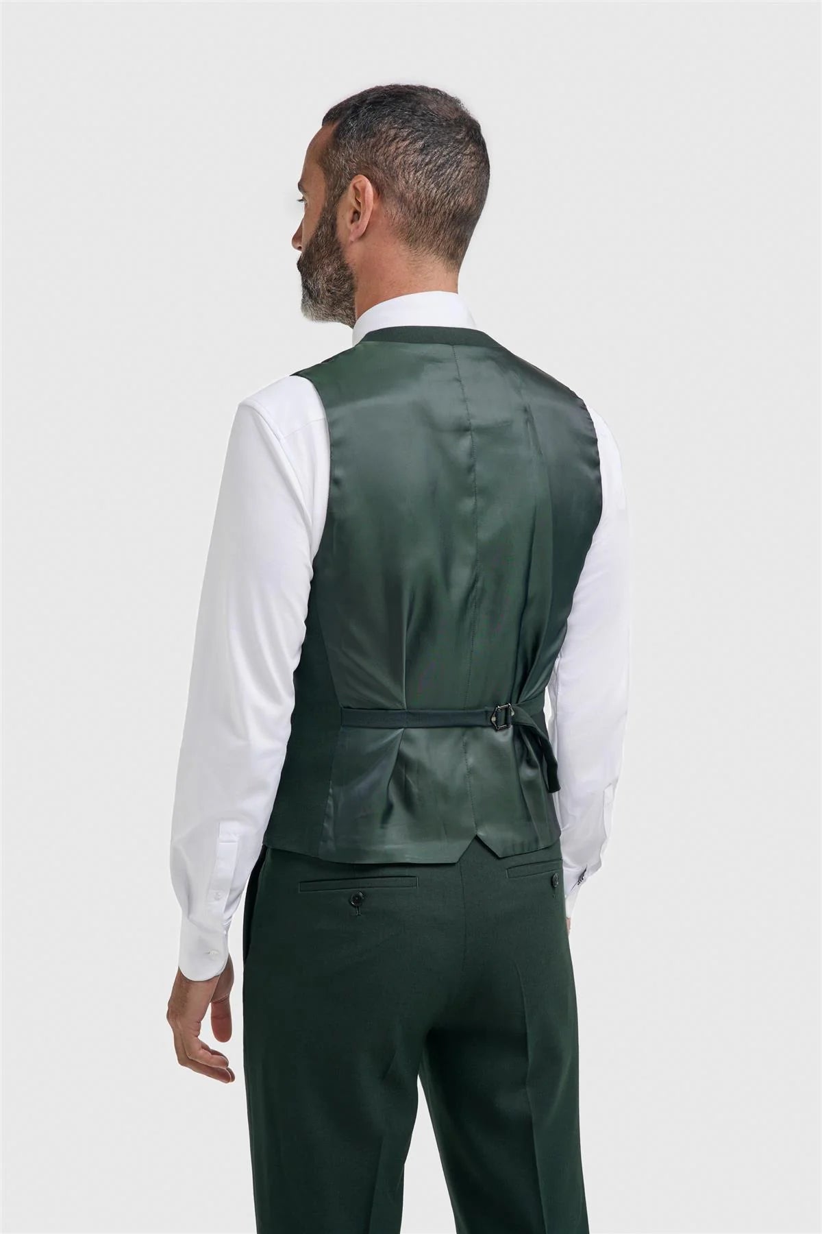 Herren Slim Fit Formelle Weste - Malibu – Forest Grün