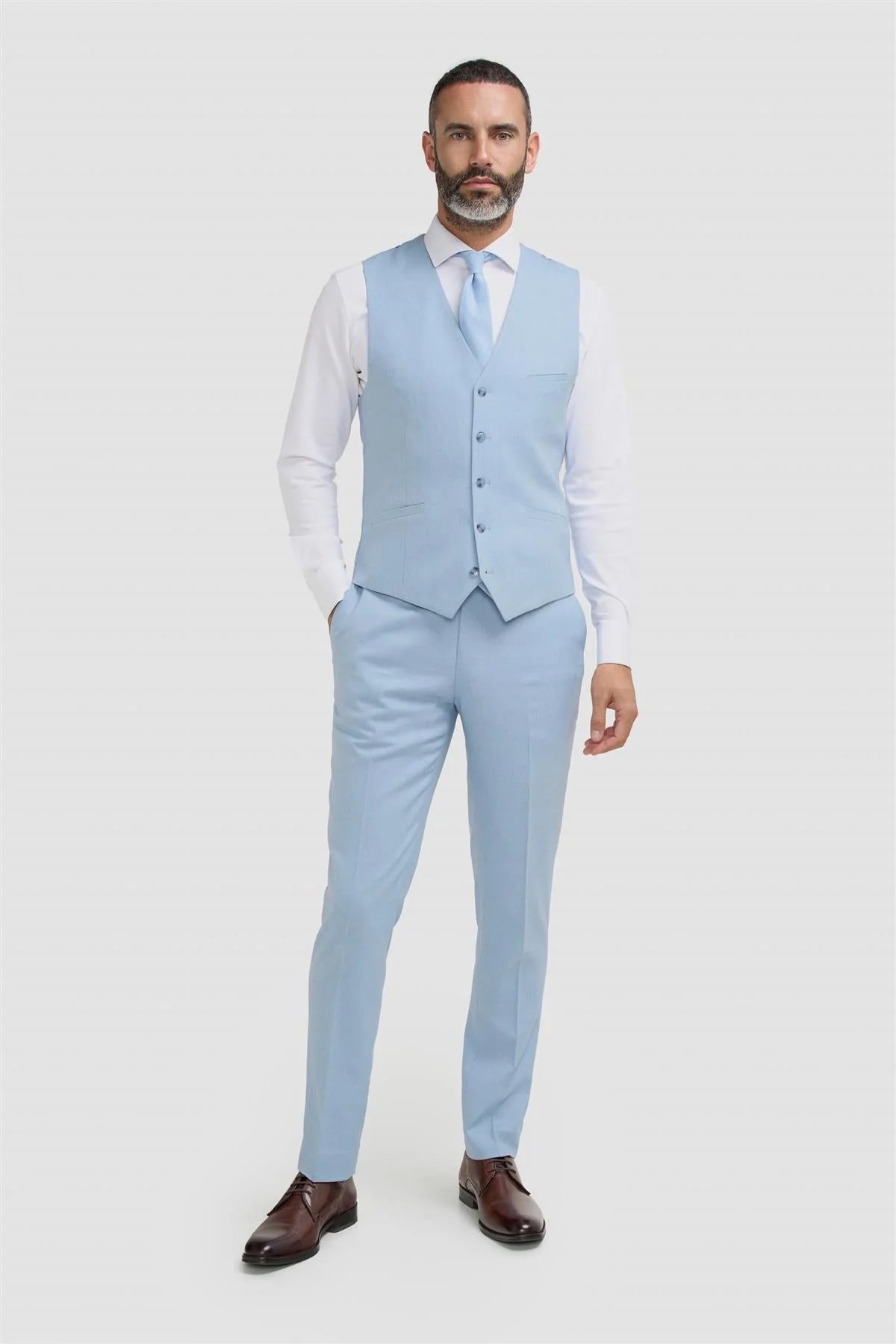 Gilet formale slim fit da uomo - Malibu – Blu cielo