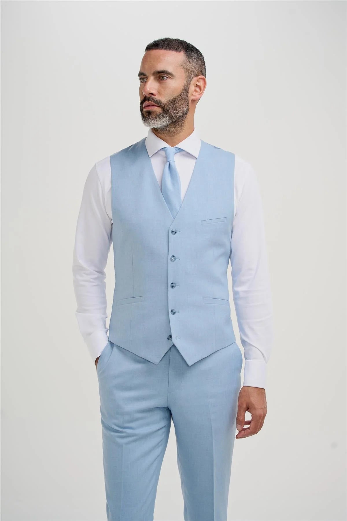Gilet formale slim fit da uomo - Malibu – Blu cielo