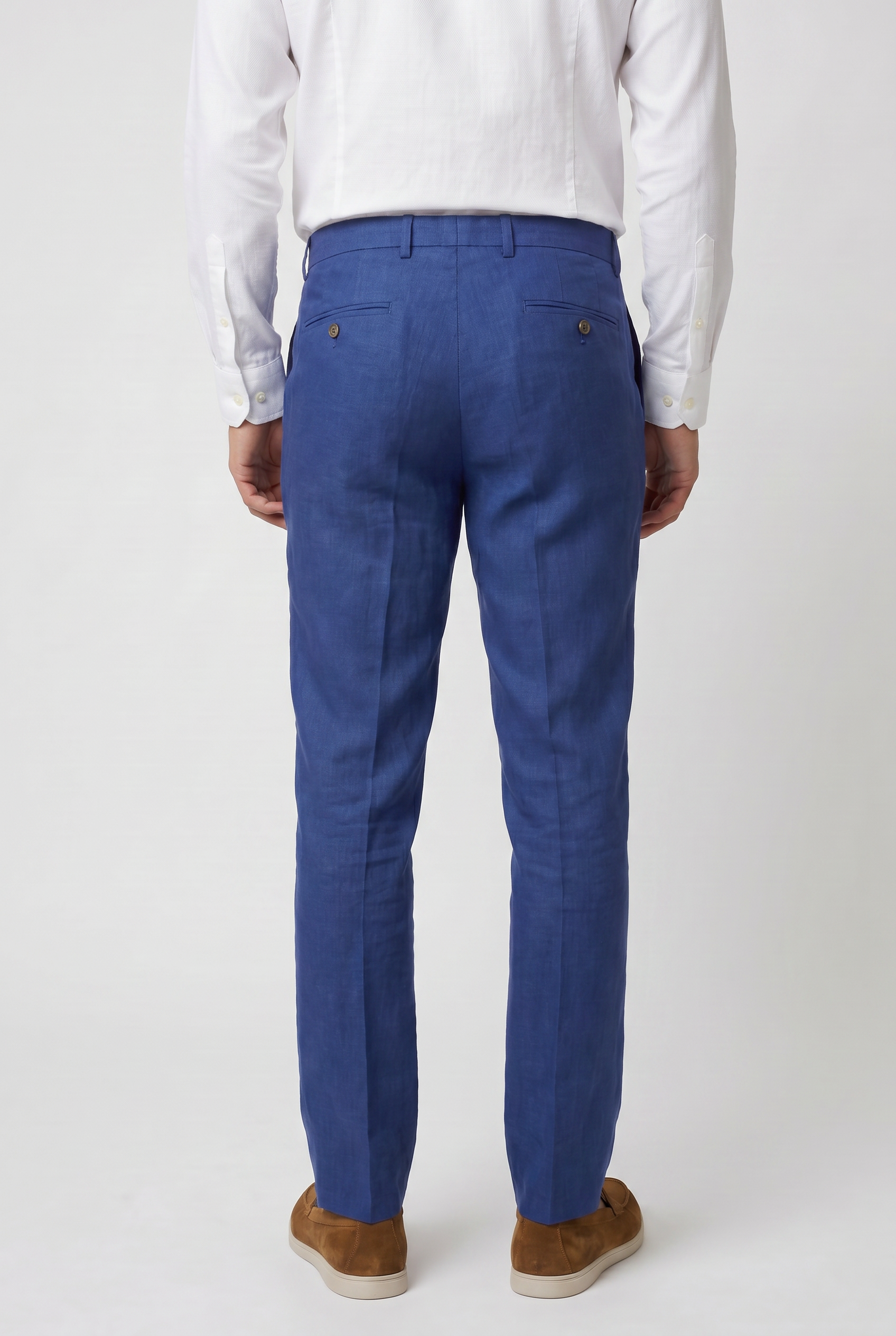 Costume deux pièces en lin coupe slim pour homme - Bleu marine 