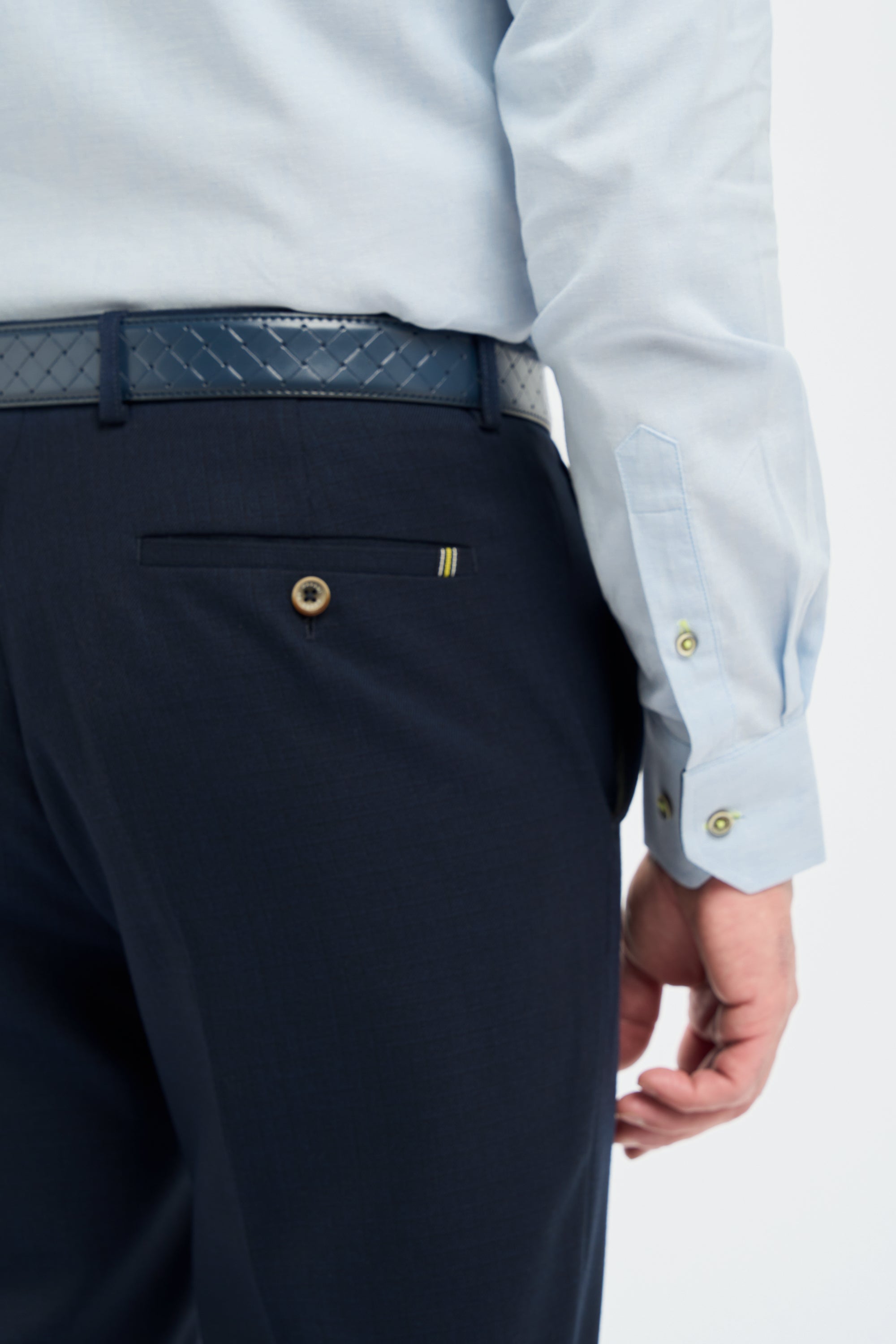 Men’s Slim Fit Textured Formal Trousers - Tropez - Navy