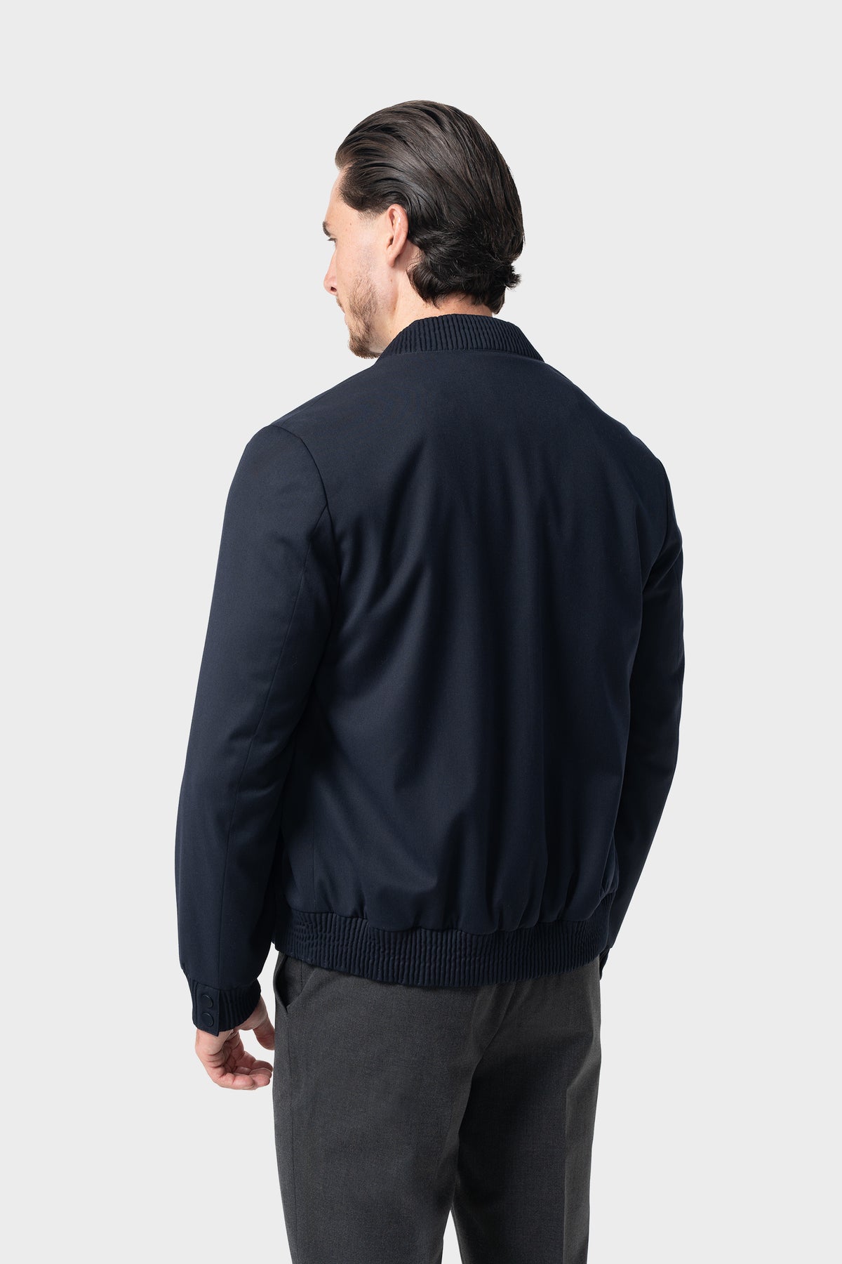 Men’s Smart Bomber Jacket - Cavani Statton Navy model back picture