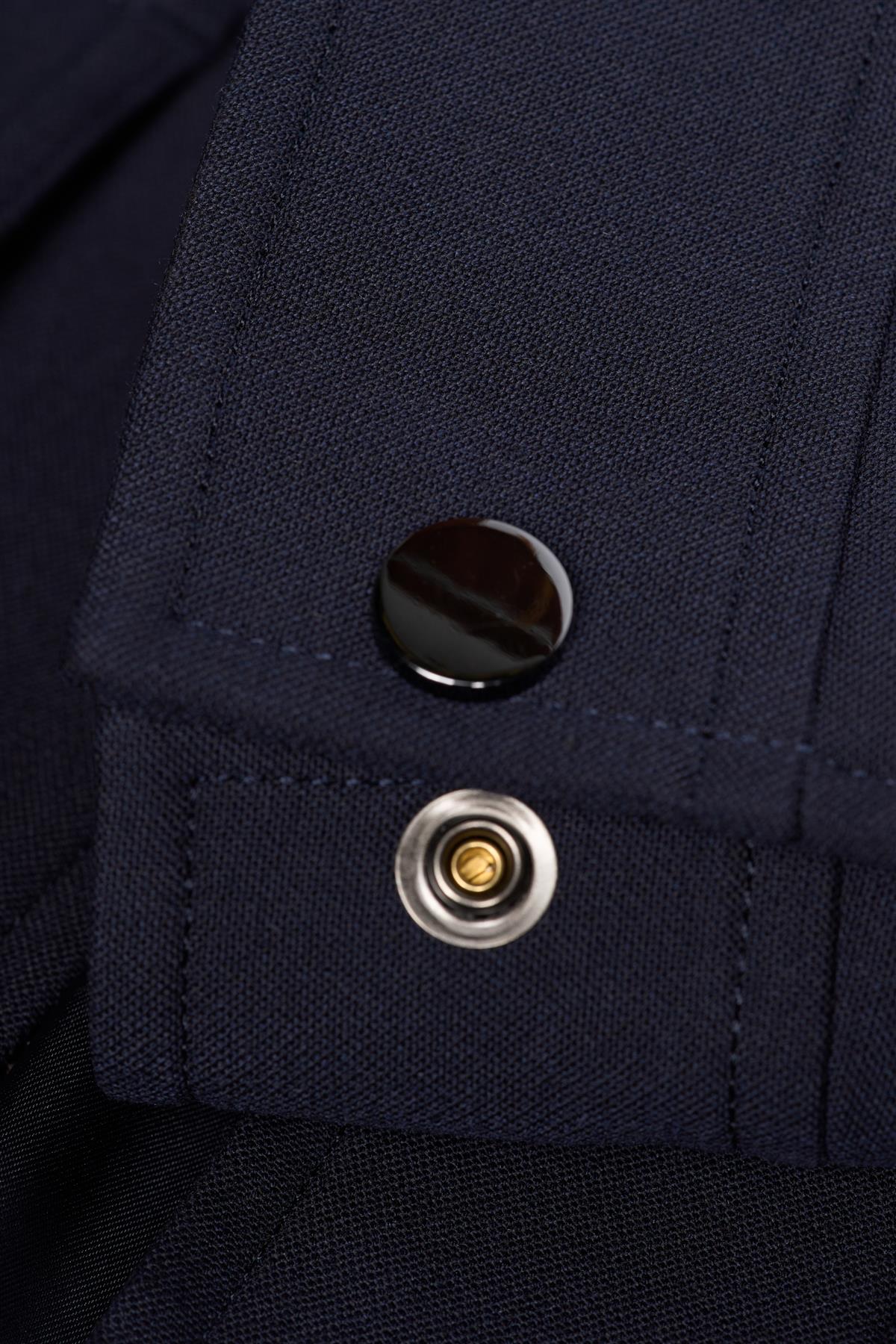 Men’s Smart Casual Stretch Zip-Up Short Jacket – Cavani Carlo Navy Picture