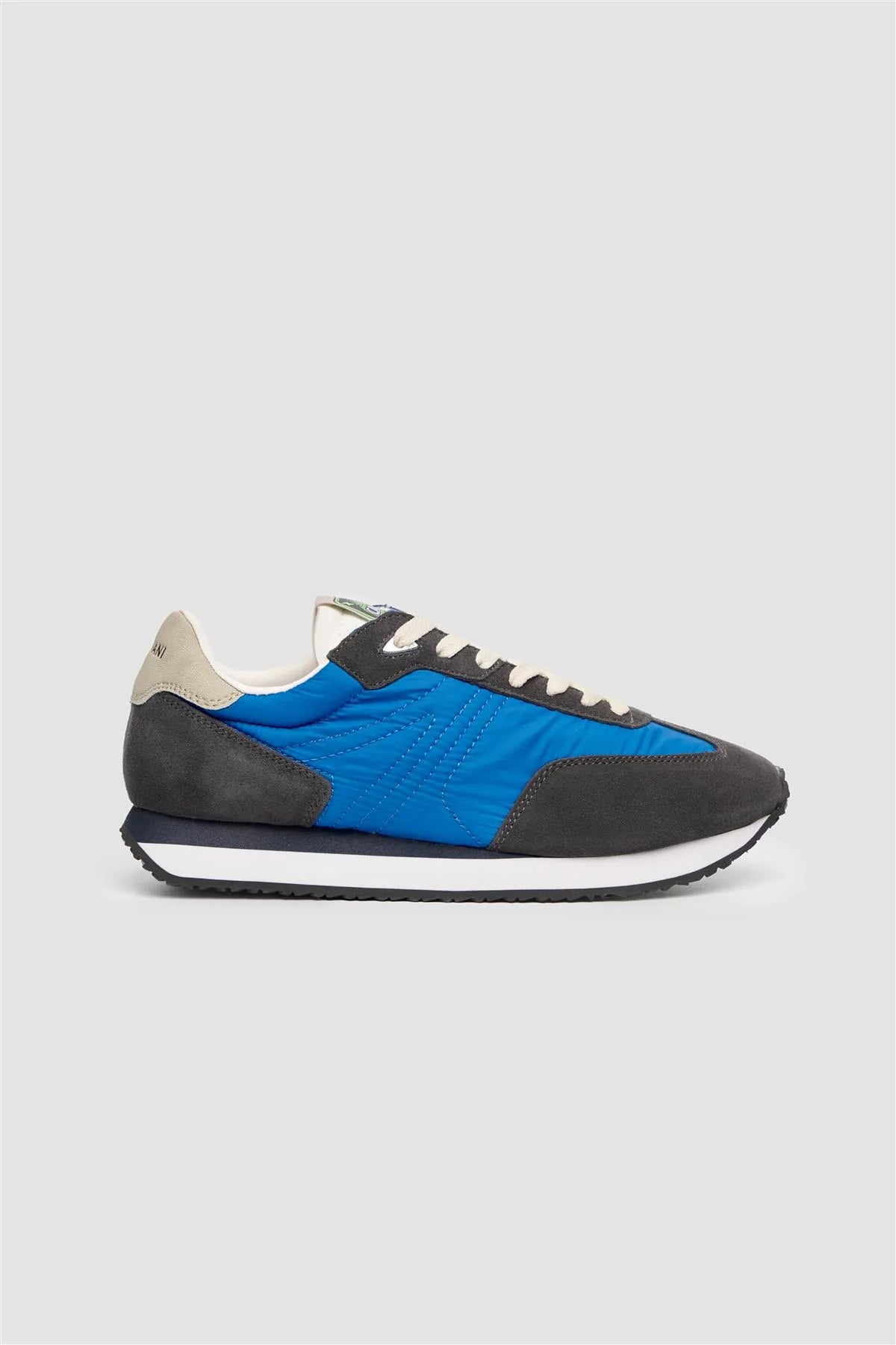 Men’s Suede-Accented Runner Trainers - International Runners - Blue Side Picture