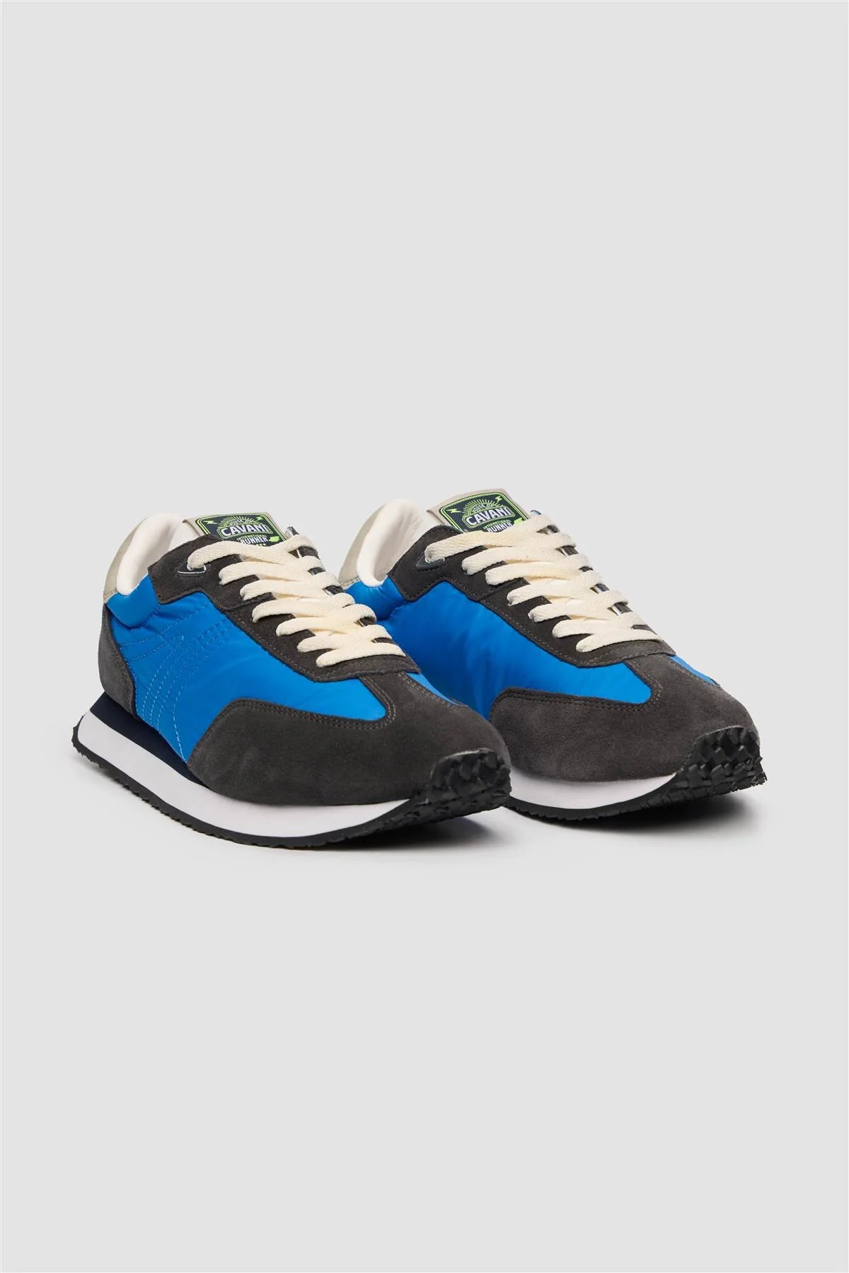 Men’s Suede-Accented Runner Trainers - International Runners - Blue Pair Side Picture