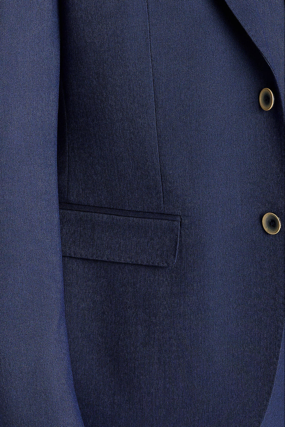 Men’s Tailored Fit Formal Suit Jacket - Belmont - Navy Detail Picture